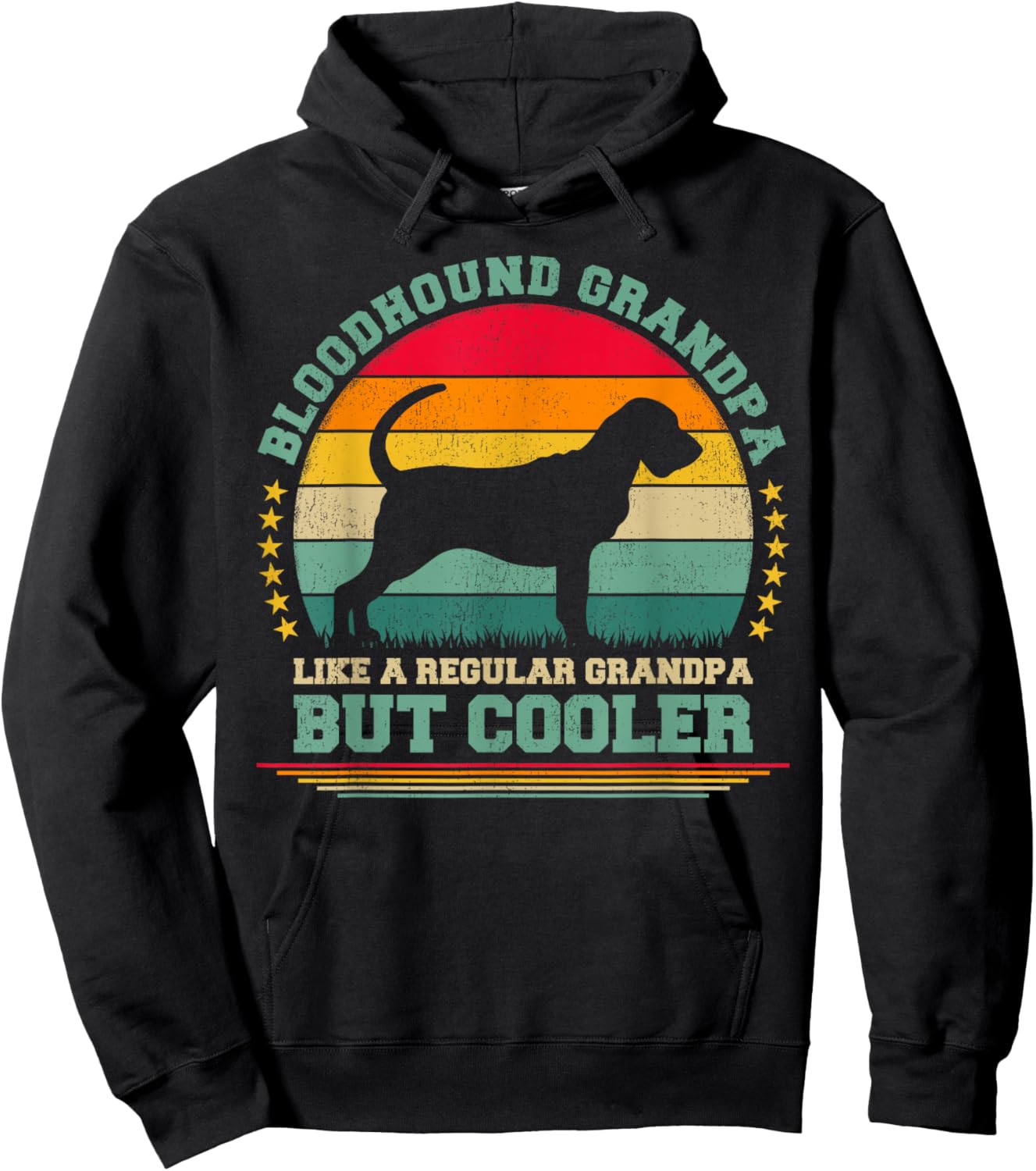 Bloodhound Grandpa Like A Regular Grandpa Father's Day Hoodie - Hoodie | Black