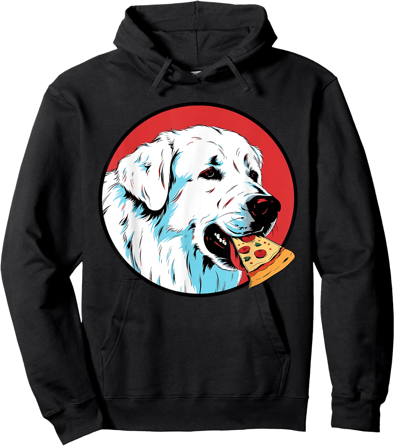 Great Pyrenees Pizza Funny Dog Food Hoodie - Hoodie | Black