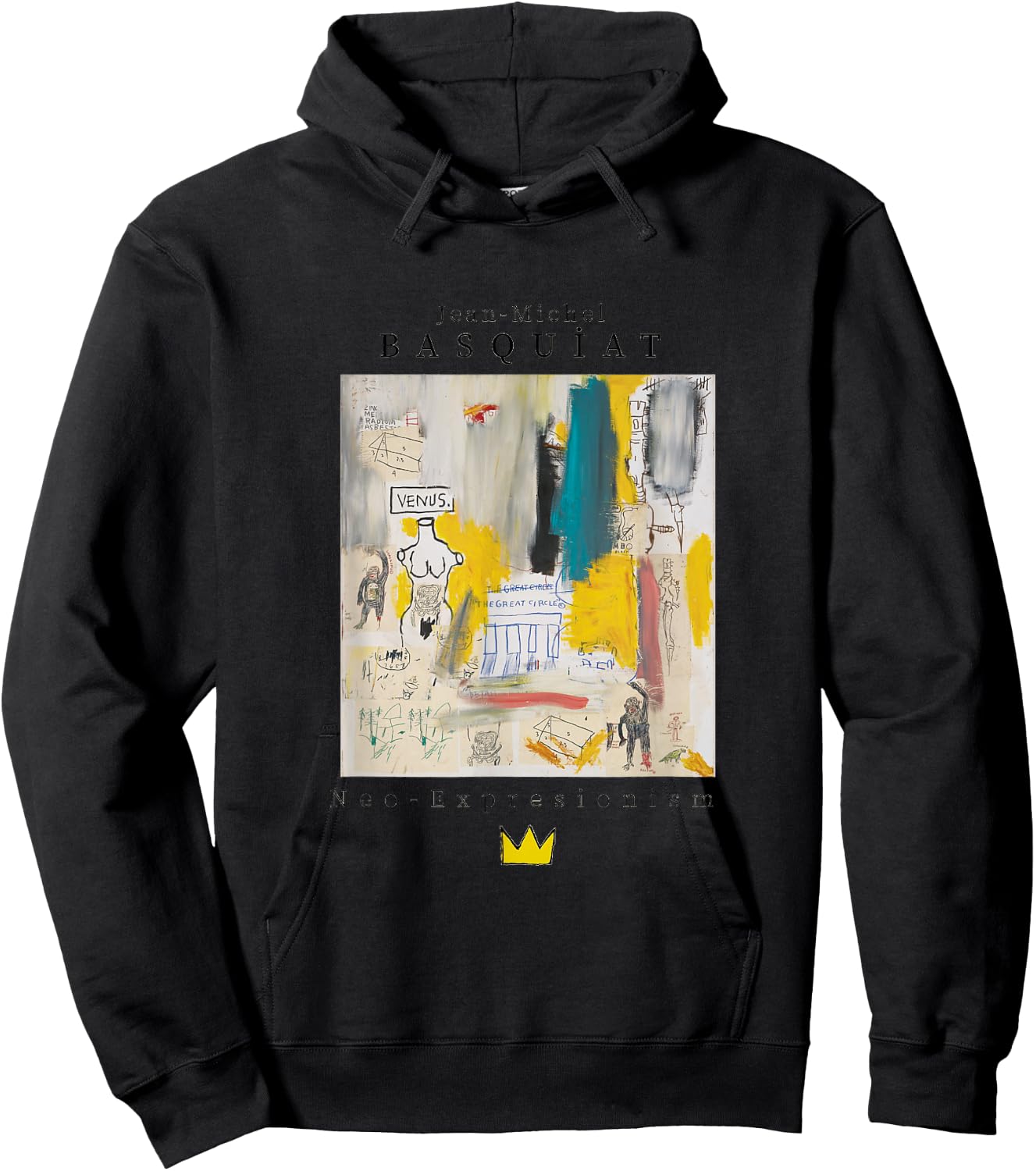 Urban, Streetwear, Graphics, Basquiat, Art, Abstract Hoodie - Hoodie | Black