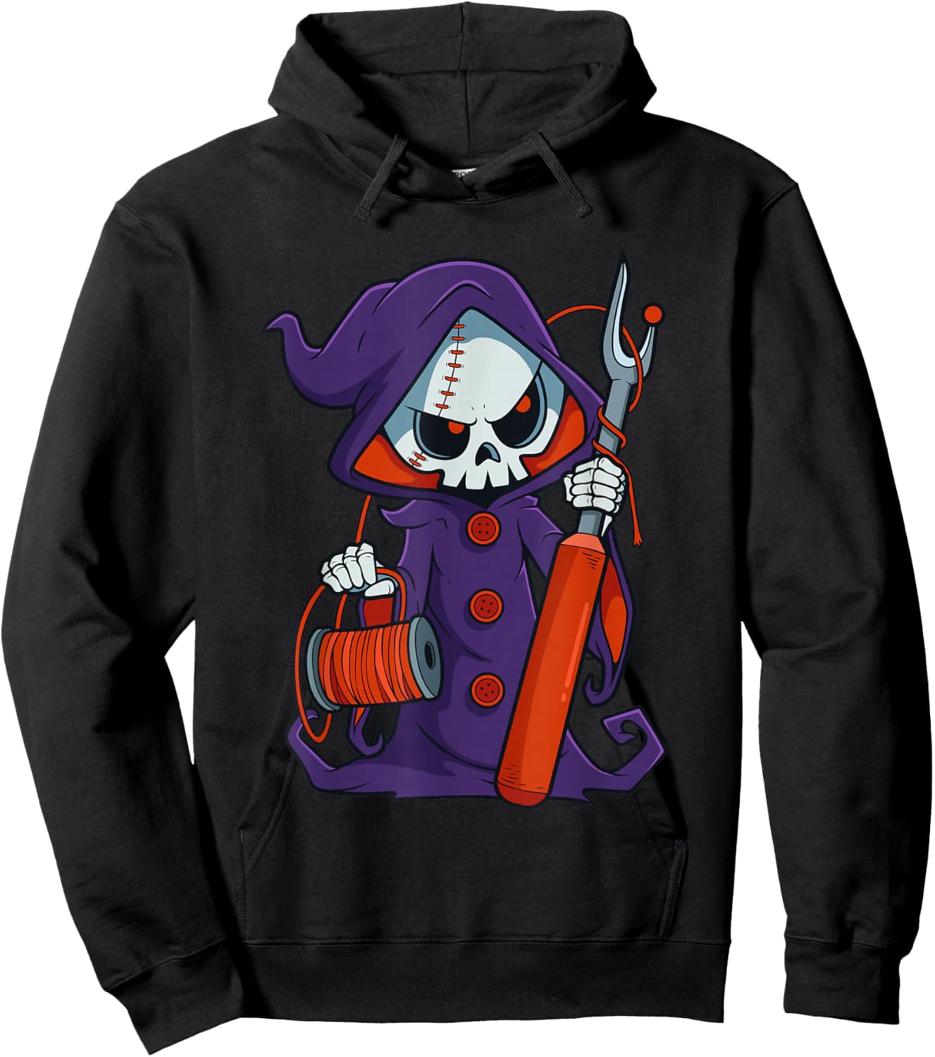 Funny Quilting Sewing Grim Reaper Seam Ripper Crafting Hoodie - Hoodie | Black