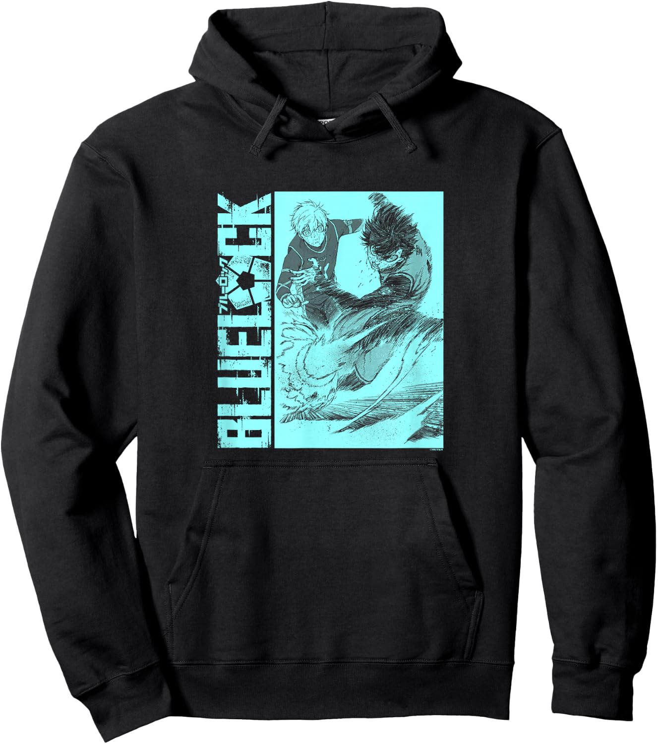 Blue Lock Yoichi Isagi and Seishiro Nagi Scoring A Goal Logo Hoodie - Hoodie | Black