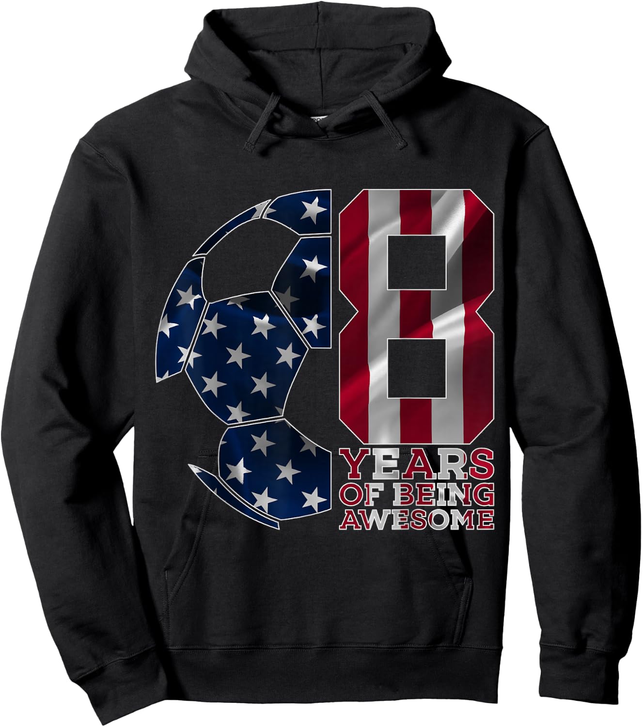 8 Years of Being Awesome Soccer 8th Birthday Hoodie - Hoodie | Black