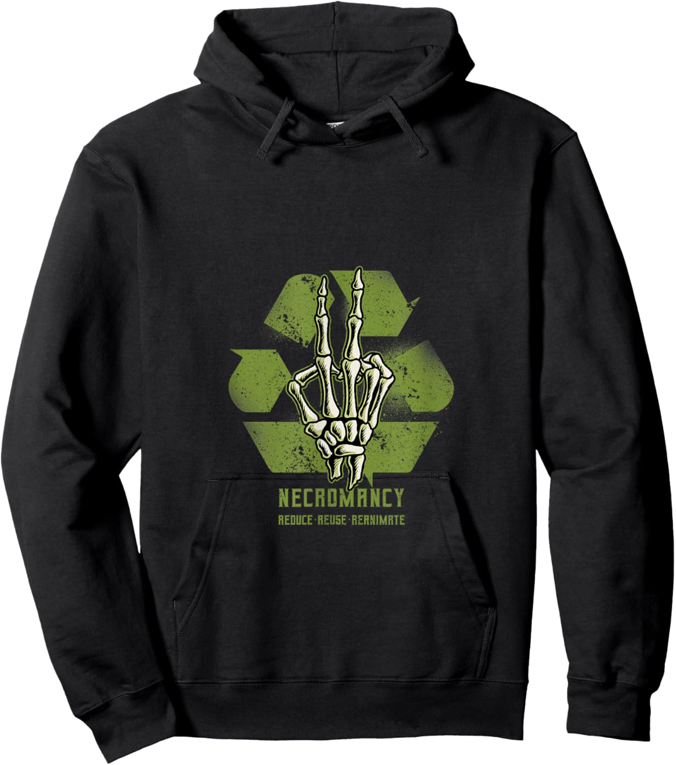 Necromancy Recycle Skeleton Hand Necromancer Witchcraft Cult Hoodie - Hoodie | Black