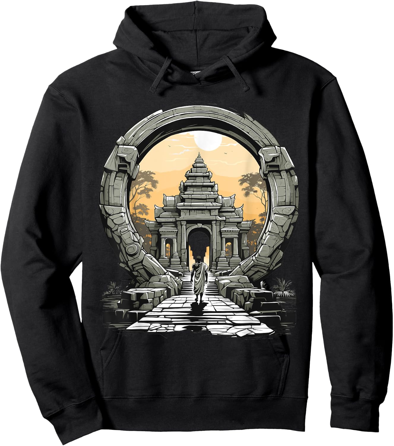 Other wordly Ancient Mysteries Angkor Wat Stargate Portal Hoodie - Hoodie | Black