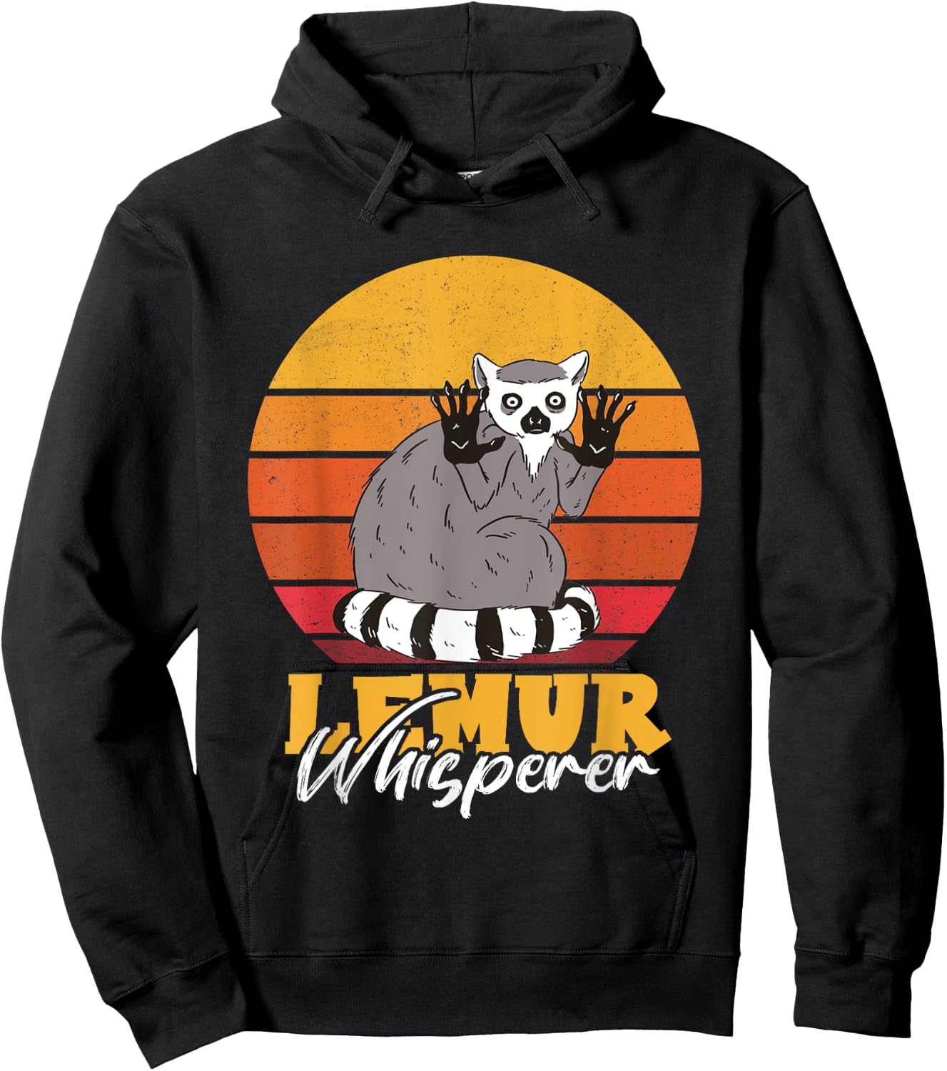 Lemur Cute Lemur Monkey Powered By Lemur Madagascar Animal Hoodie - Hoodie | Black