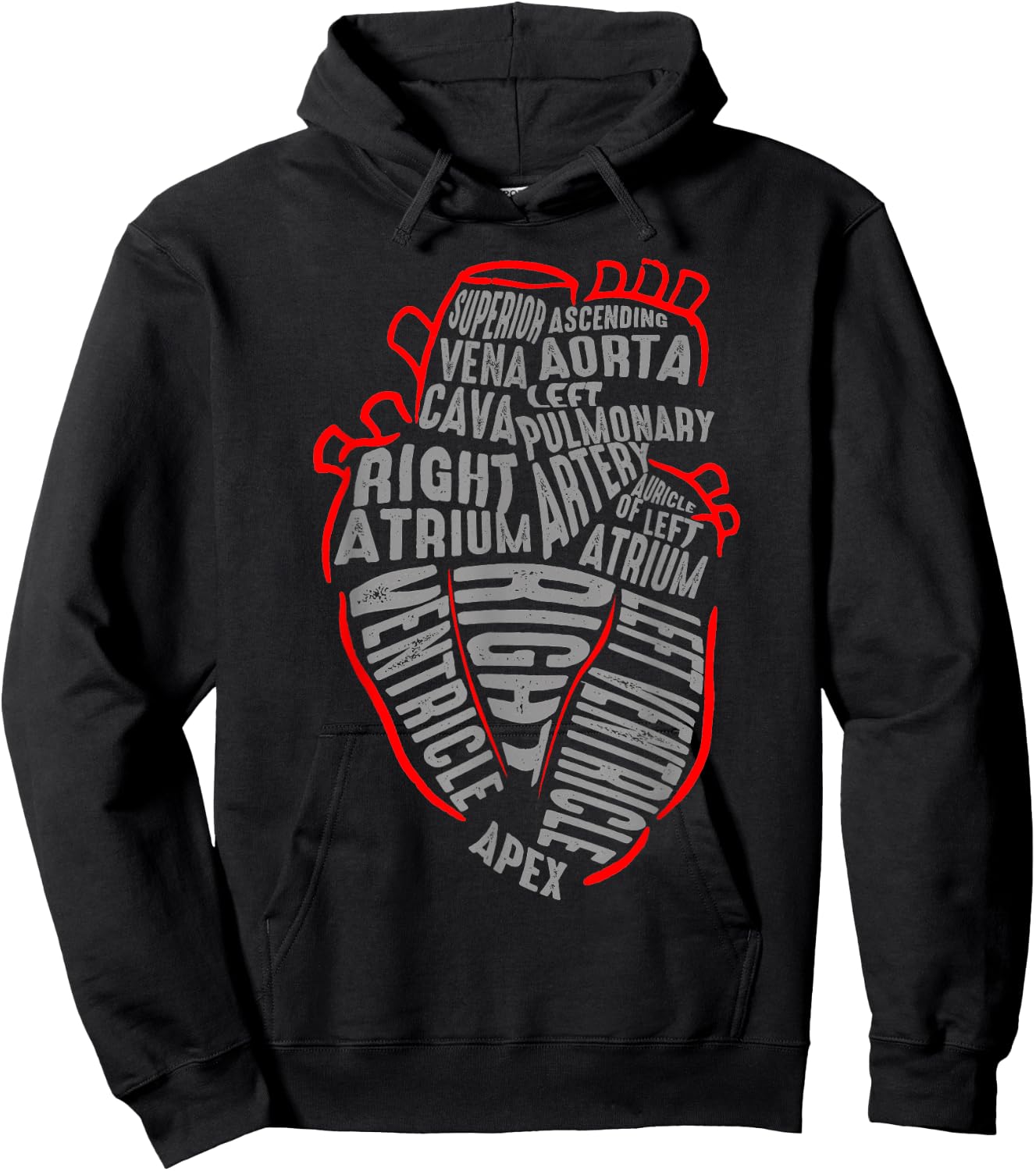 Parts Of Heart Cardiology Men Women Anatomical Cardiac Hoodie - Hoodie | Black
