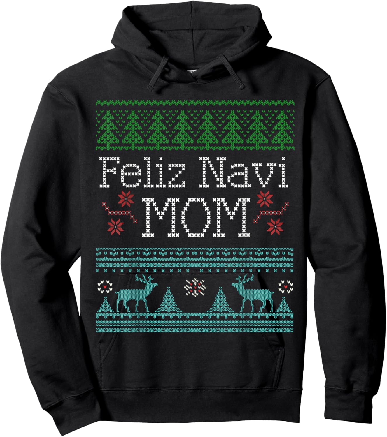 Christmas Feliz Navi Mom shirt Hoodie - Hoodie | Black