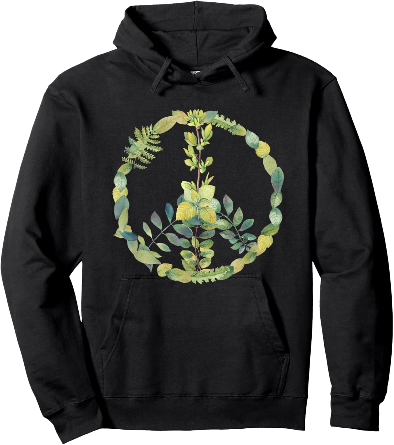 Peace Love 60s 70s Flower Power Hippie Costume Shirt Hoodie - Hoodie | Black