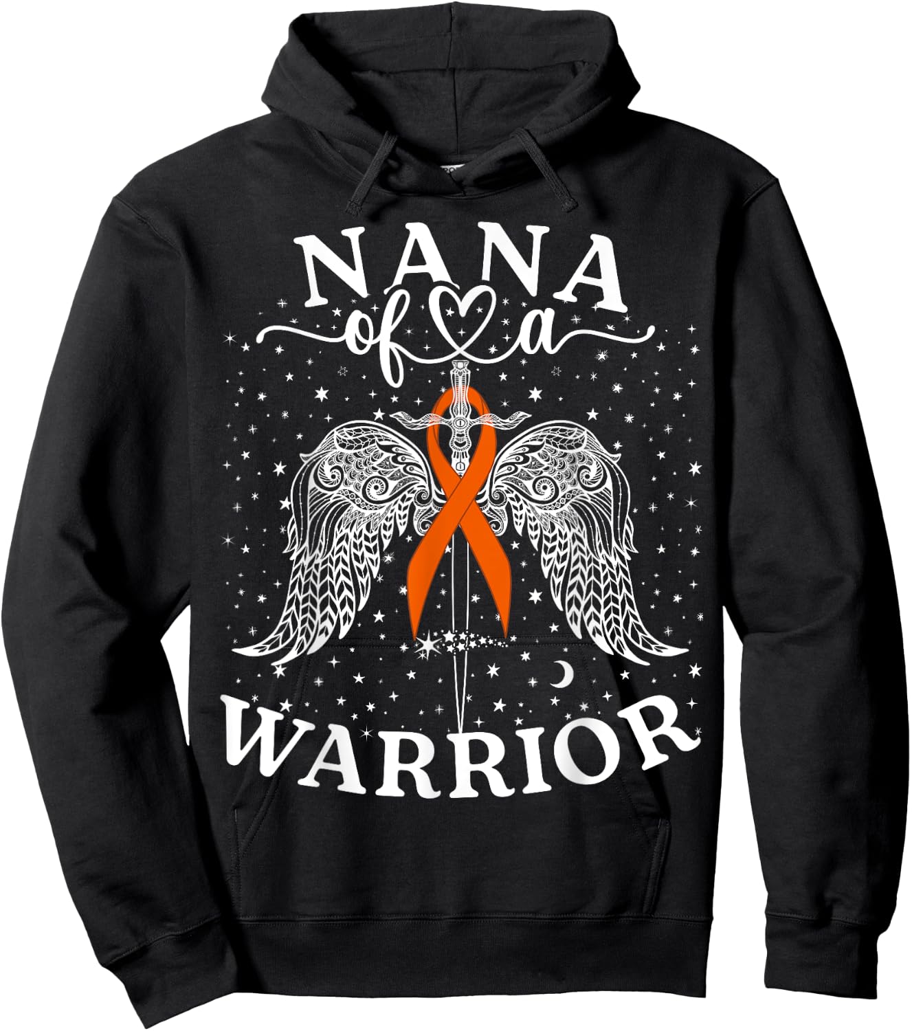 Nana Of A Warrior Leukemia Cancer Awareness Support Squad Hoodie - Hoodie | Black