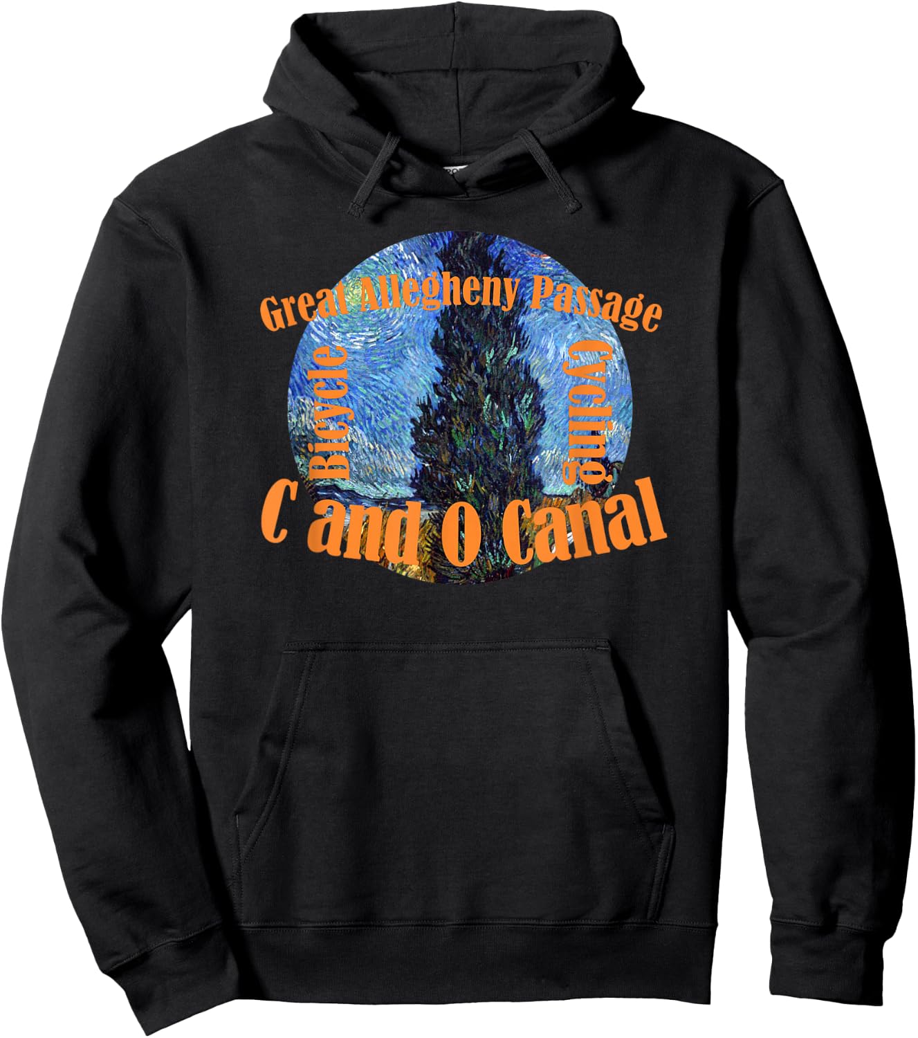 C & O Canal Chesapeake and Ohio Allegheny Rails Towpath Bike Hoodie - Hoodie | Black