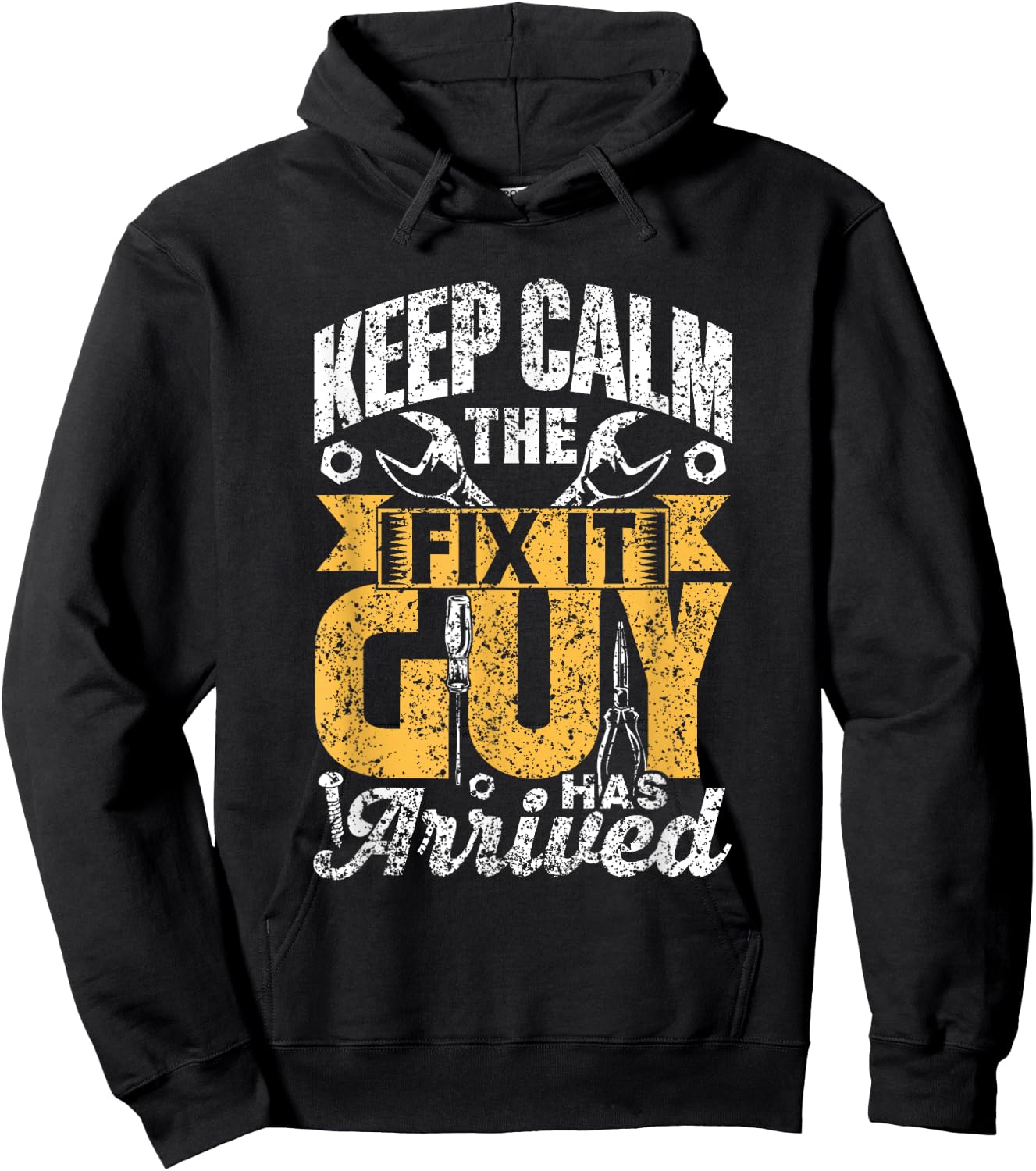 Keep Calm The Fix It Guy Has Arrived Tinkerer Repair Fix It Hoodie - Hoodie | Black