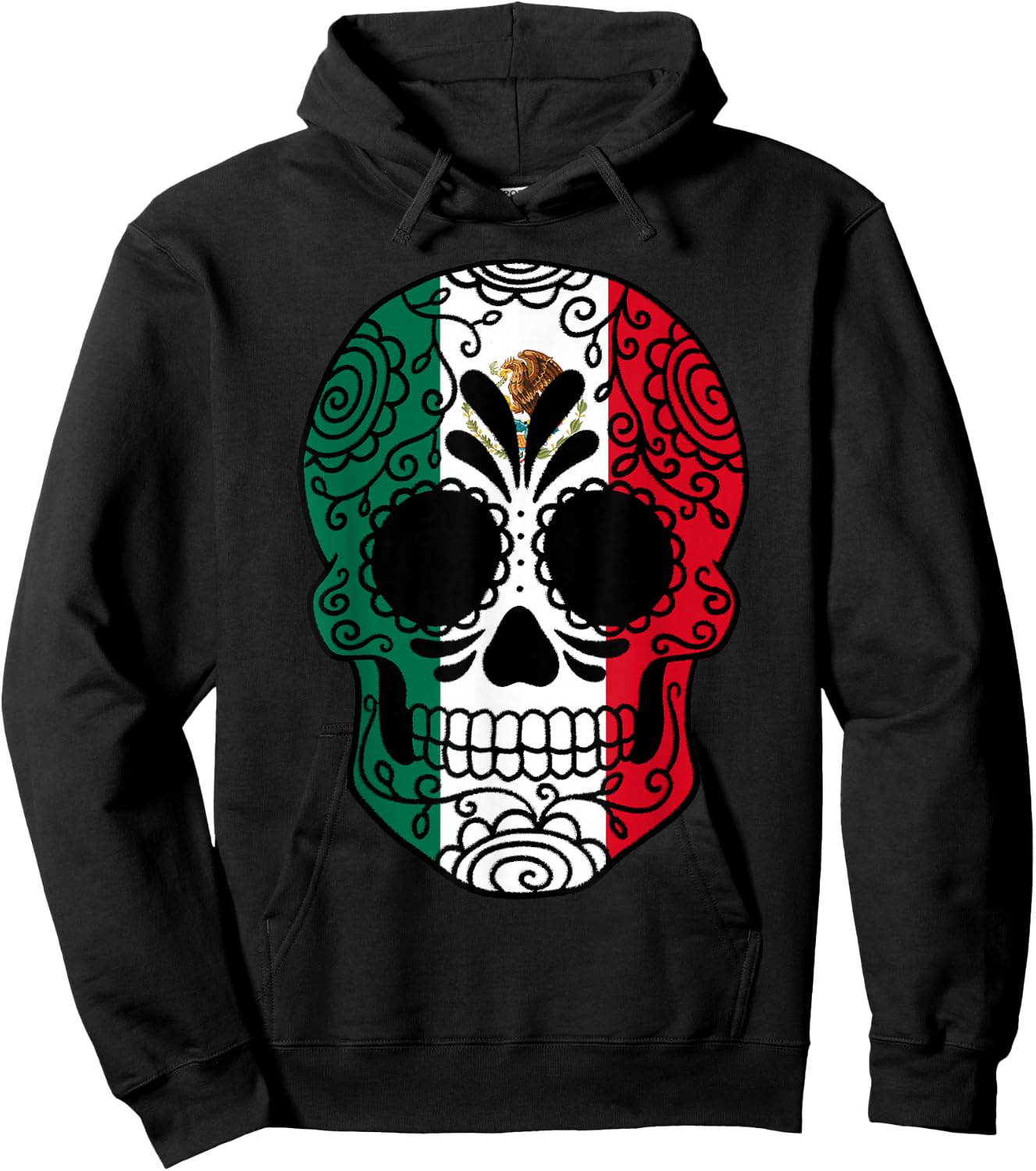 Mexico Flag Gift Sugar Skull Mexican Hoodie - Hoodie | Black
