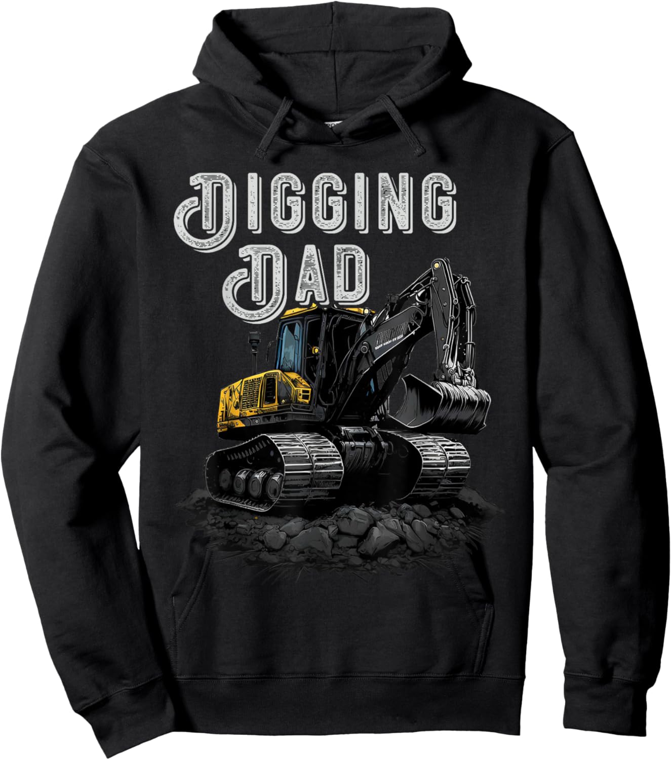 Backhoe Digging Dad Excavator Construction Truck Dredging Hoodie - Hoodie | Black