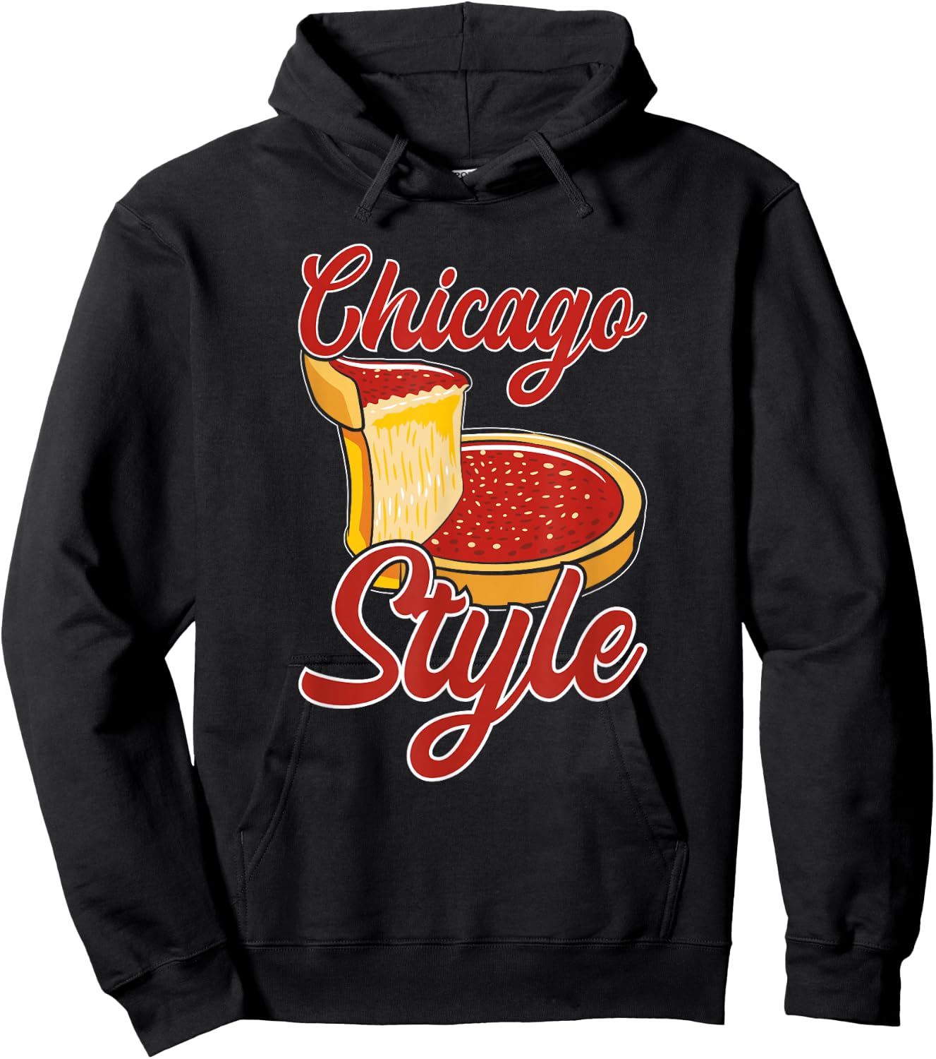 Chicago Style Deep Dish Pizza Hoodie - Hoodie | Black