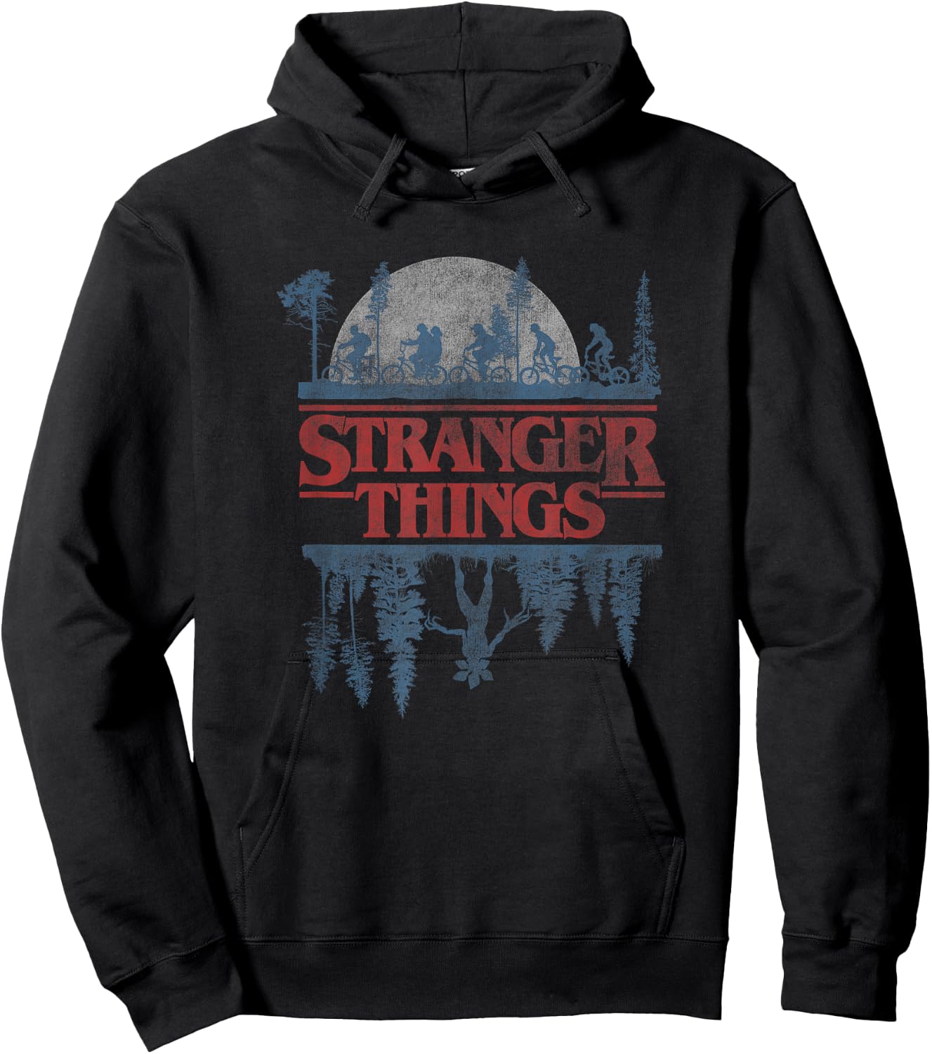 Stranger Things Blue Gradient Shadow Upside Down Logo Hoodie - Hoodie | Black