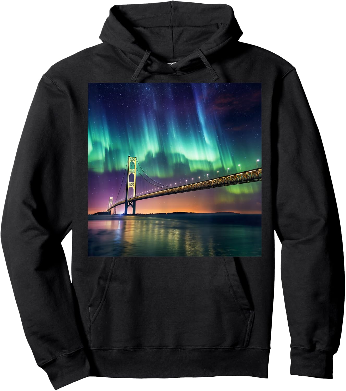 Mackinac Island Bridge Michigan Family Camping Vacation 2024 Hoodie - Hoodie | Black