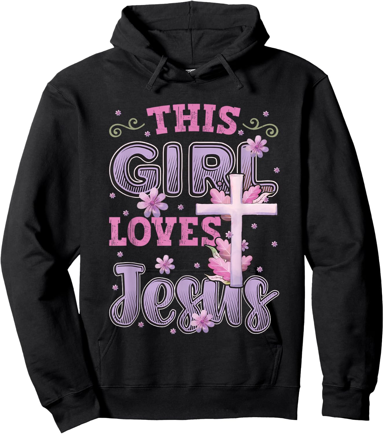 This Girl Loves Jesus Cute Christian Girl Jesus Hoodie - Hoodie | Black