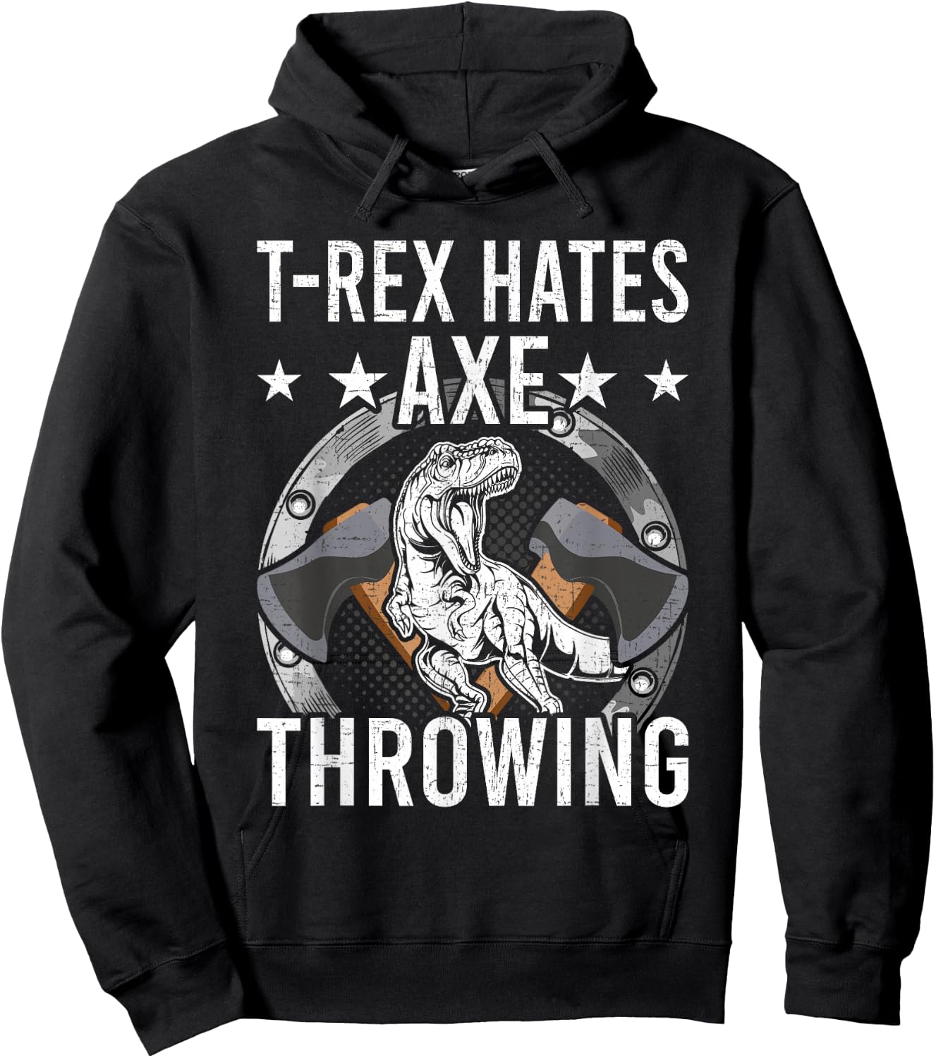 T-rex Hates Axe Throwing Hatchet Lumberjack Hoodie - Hoodie | Black