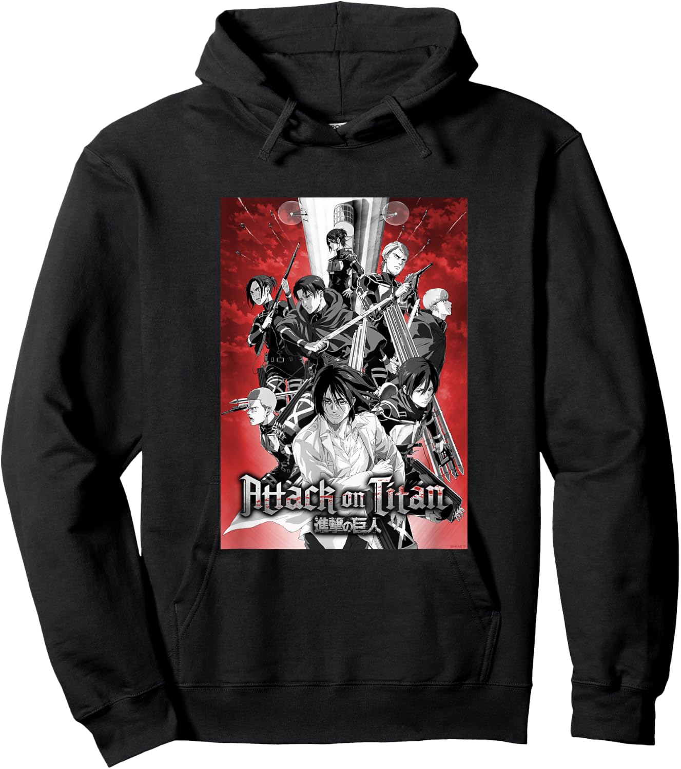 Attack on Titan Season 4 Red Sky Group Poster AOT Anime Hoodie - Hoodie | Black