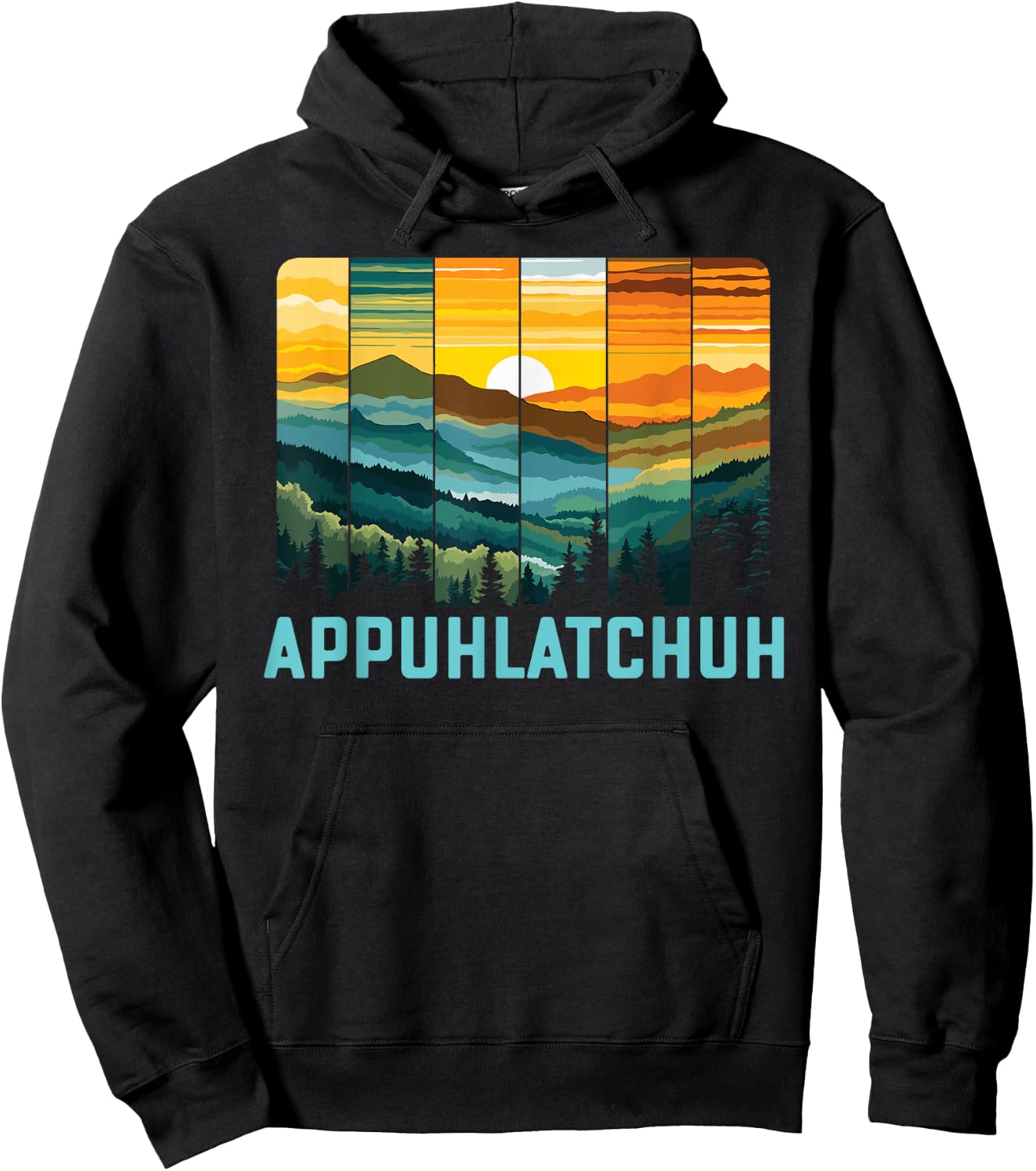 App Uh Latch Uh Appalachian Mountains Art Hoodie - Hoodie | Black