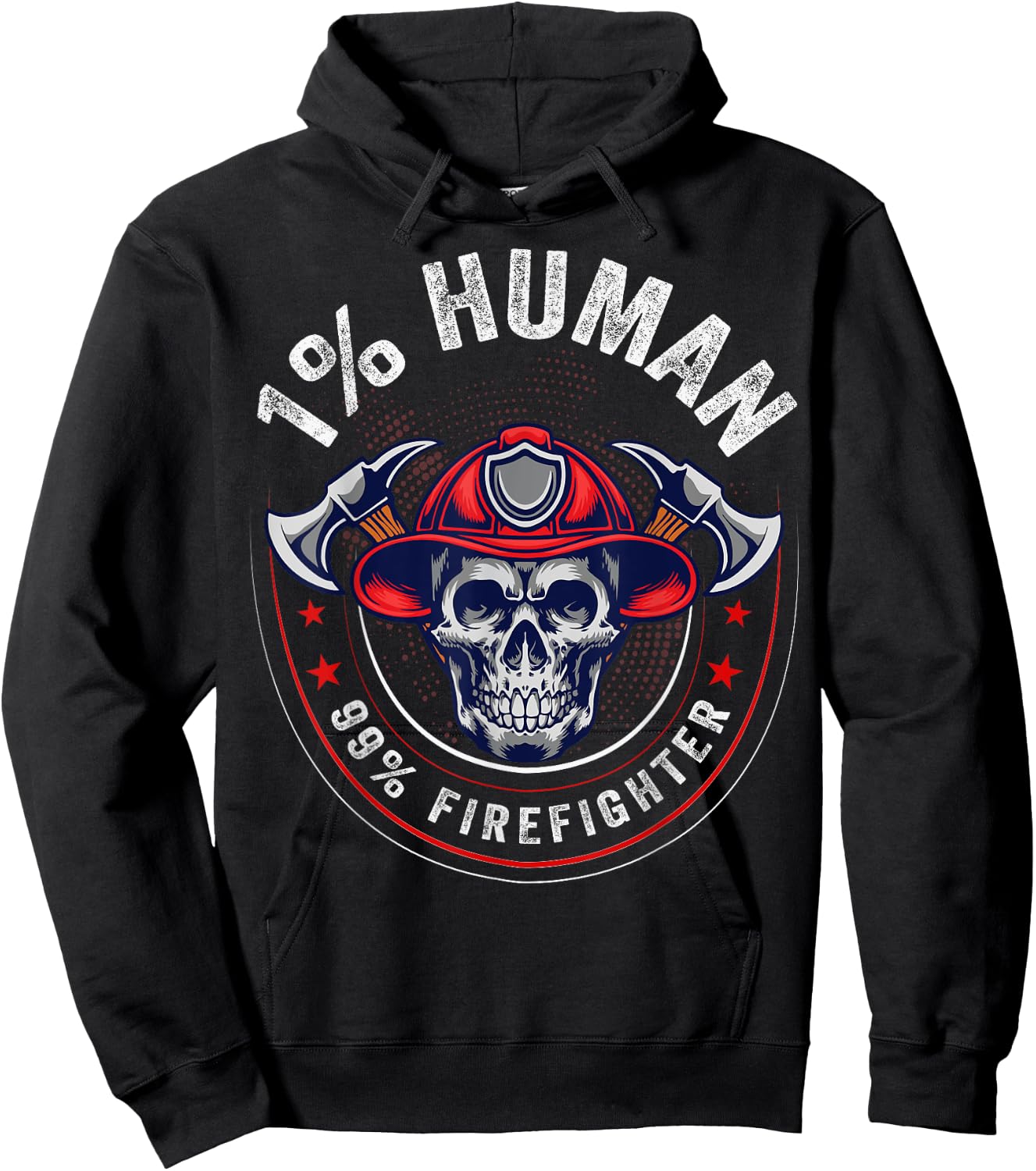 1 Percent Human 99 Percent Firefighter Fireman Firefighters Hoodie - Hoodie | Black