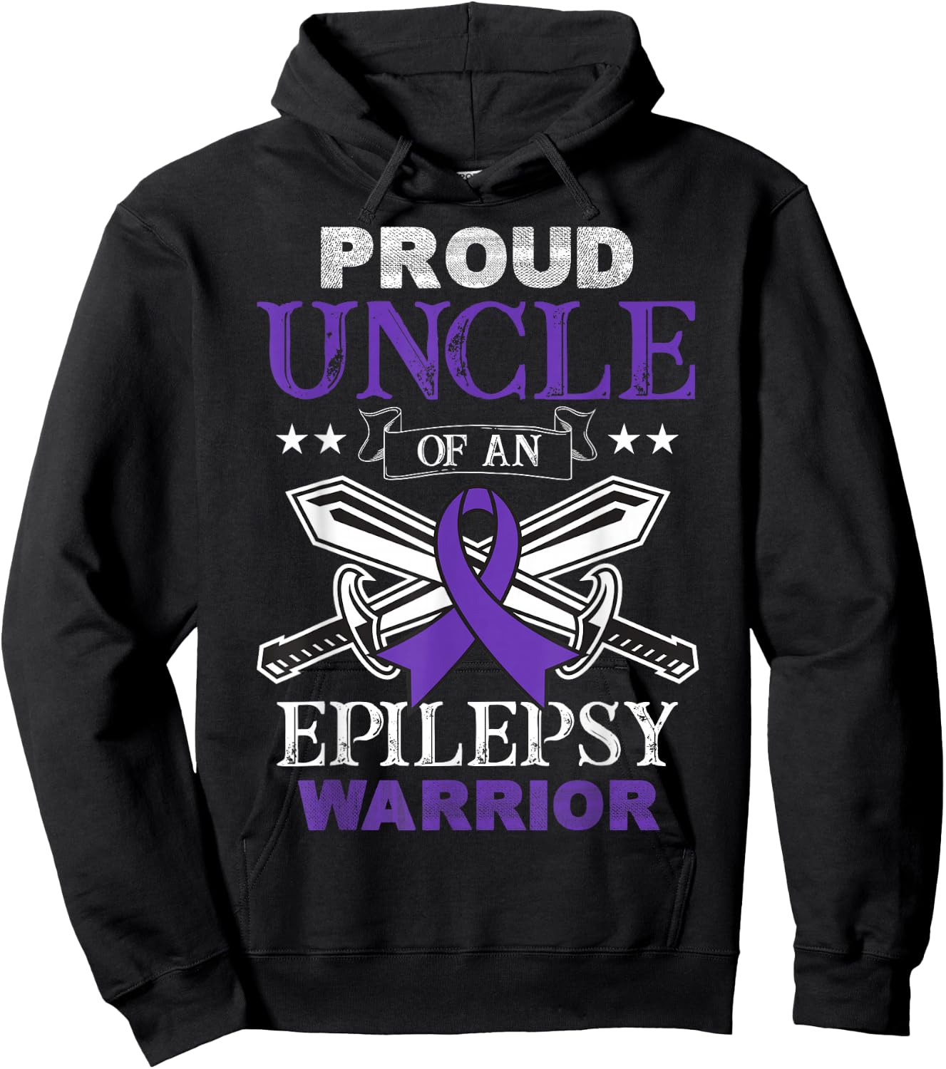 Proud Uncle Of An Epilepsy Warrior Family Matching Party Hoodie - Hoodie | Black