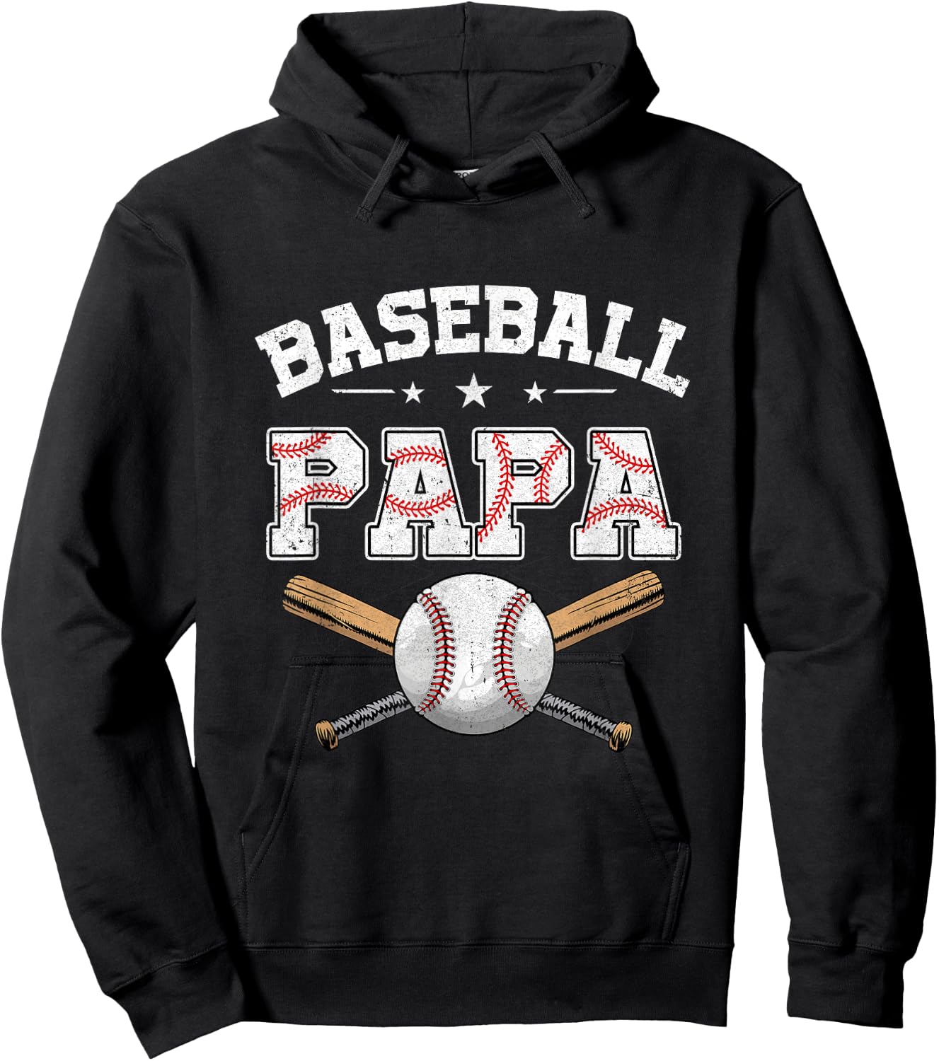 Baseball Papa For Fathers Day Baseball Lovers Hoodie - Hoodie | Black