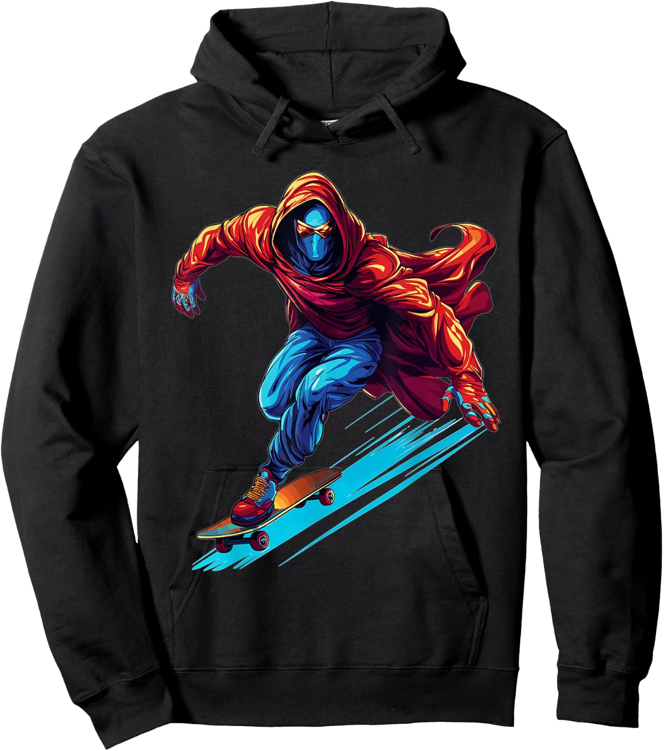 Superhero Skater - Skateboard Skateboarder Skateboarding Hoodie - Hoodie | Black