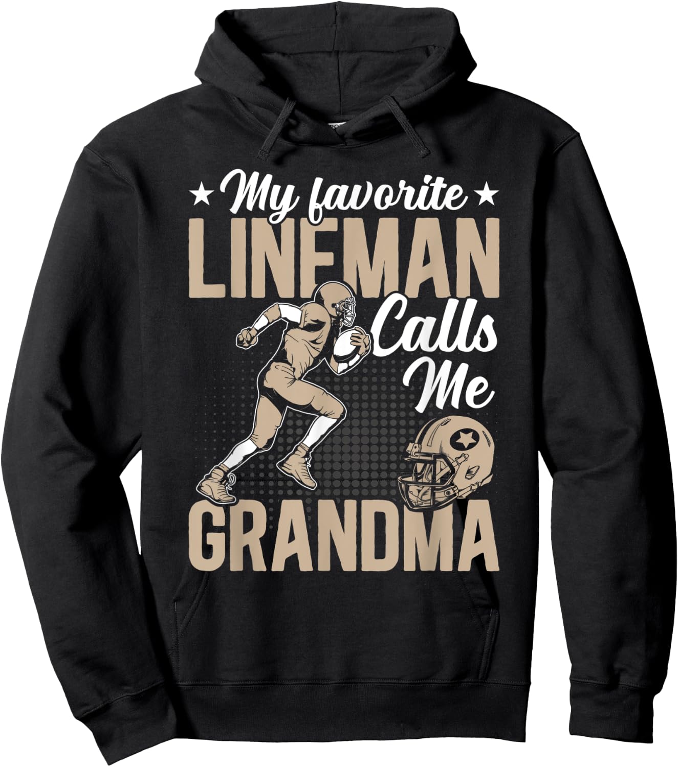 Proud Grandma My Favorite Lineman Calls Me Grandma Gift Hoodie - Hoodie | Black