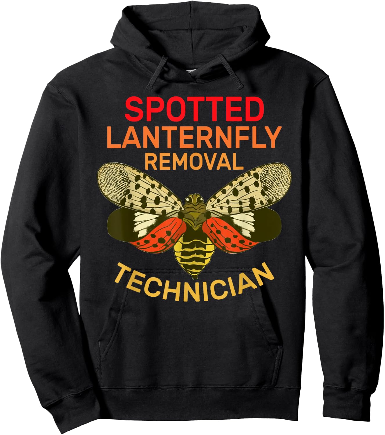 Cute Apparel for Spotted Lanternfly Removal Technician Hoodie - Hoodie | Black