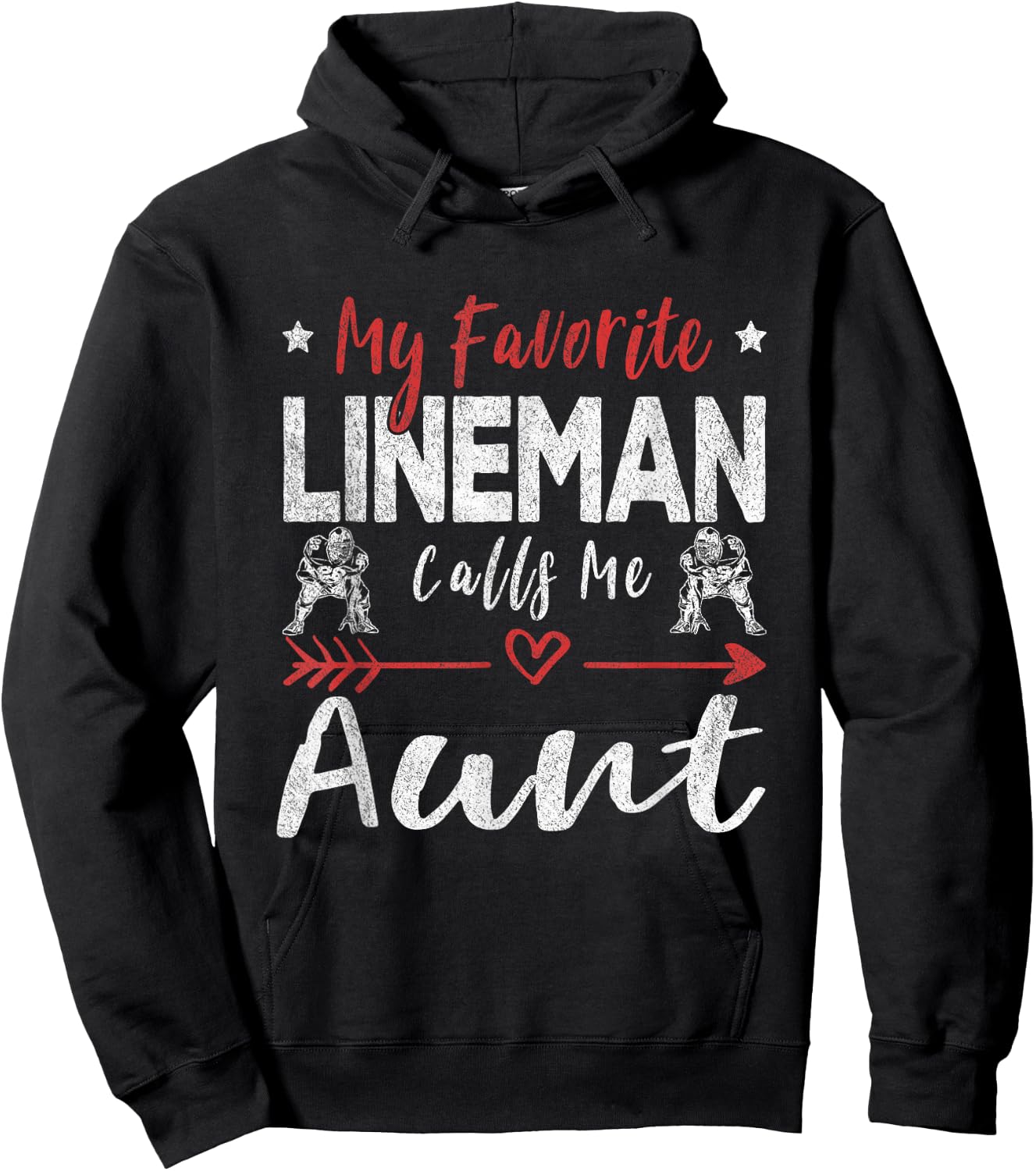 My Favorite Lineman Calls Me Aunt Football Player Aunt Hoodie - Hoodie | Black