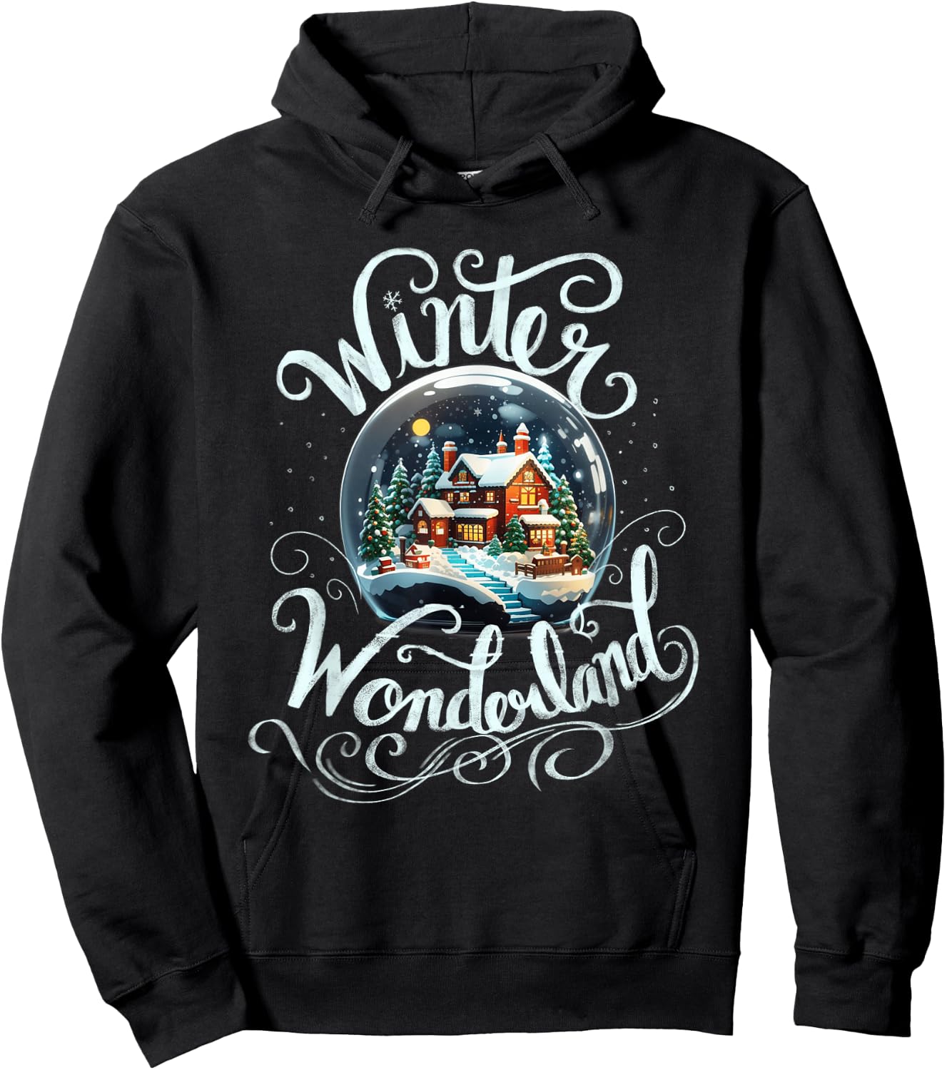 Winter Wonderland Snow Glob Night House Merry Xmas Costume Hoodie - Hoodie | Black