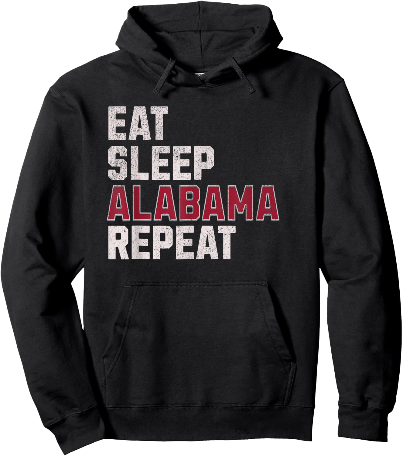 Funny Eat, Sleep, Alabama, Repeat | Alabama Fan Hoodie - Hoodie | Black