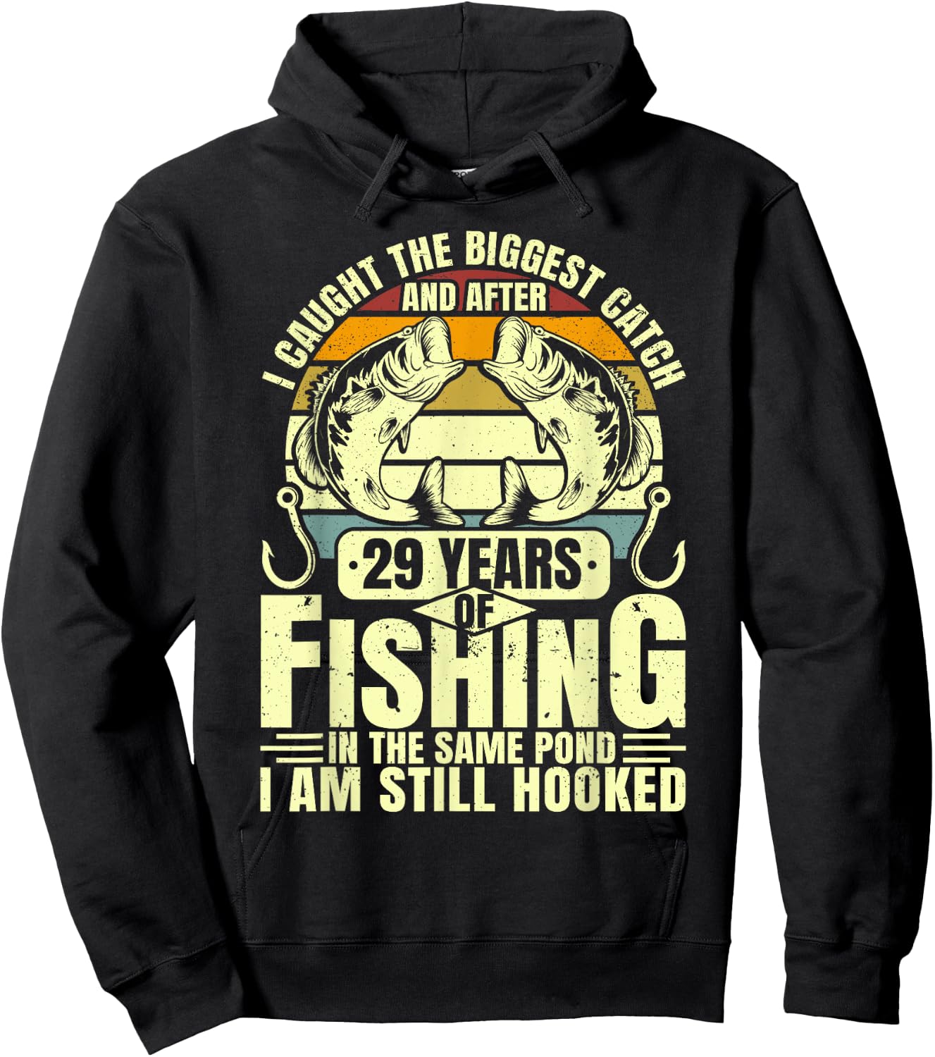 29th Wedding Anniversary Fishing Biggest Catch Fish 29 Years Hoodie - Hoodie | Black