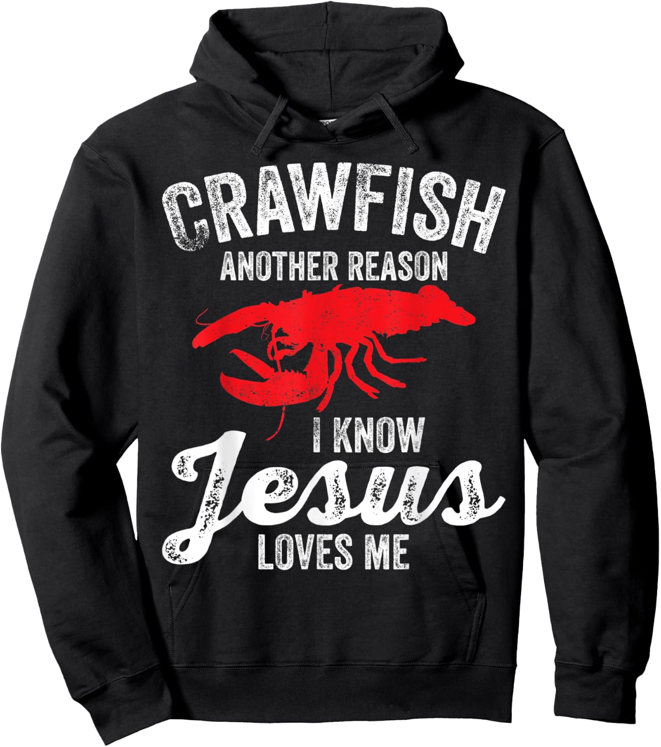 Crawfish Boil Crawfish Jesus Loves Me Funny Crayfish Hoodie - Hoodie | Black