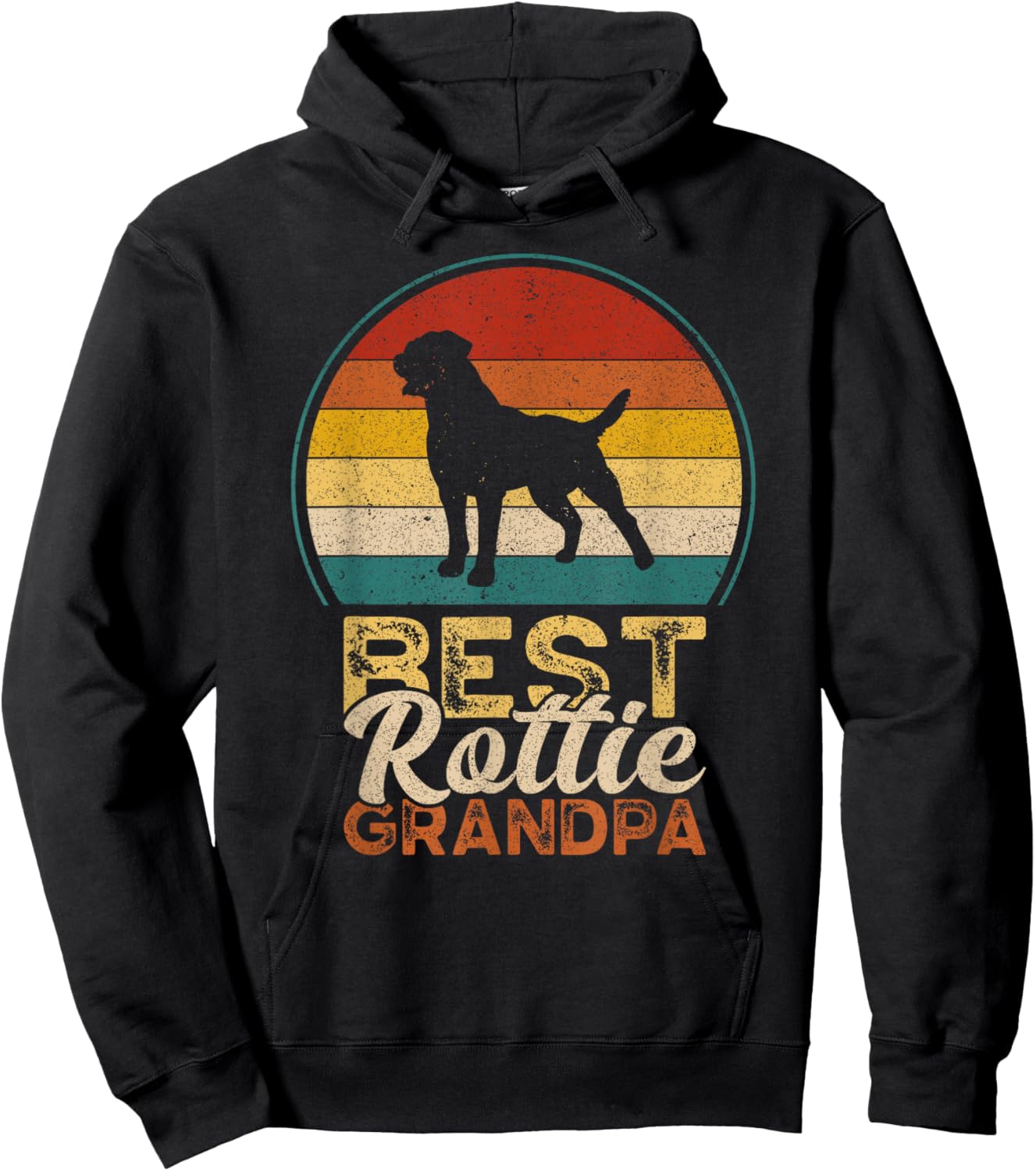 Best Rottie Grandpa, Father's Day, Rottweiler Grandfather Hoodie - Hoodie | Black