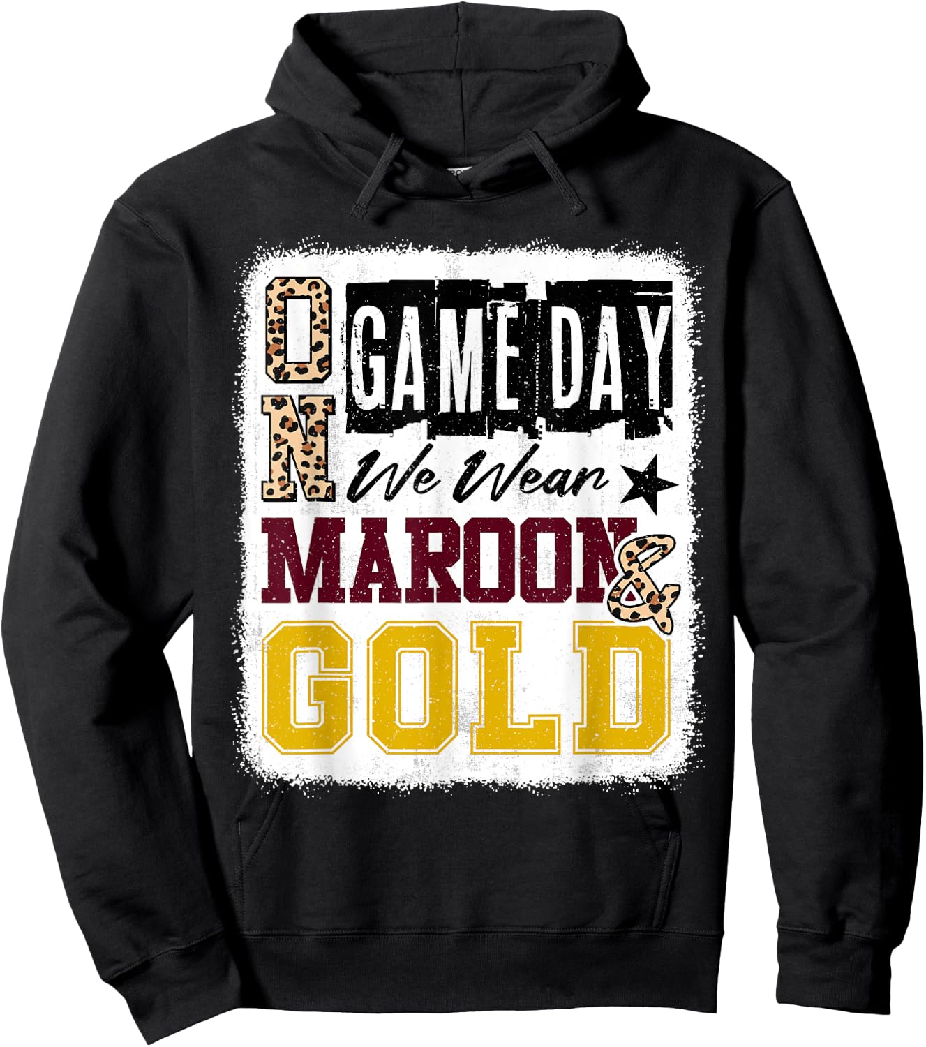 On Gameday Football We Wear Maroon And Gold School Spirit Hoodie - Hoodie | Black