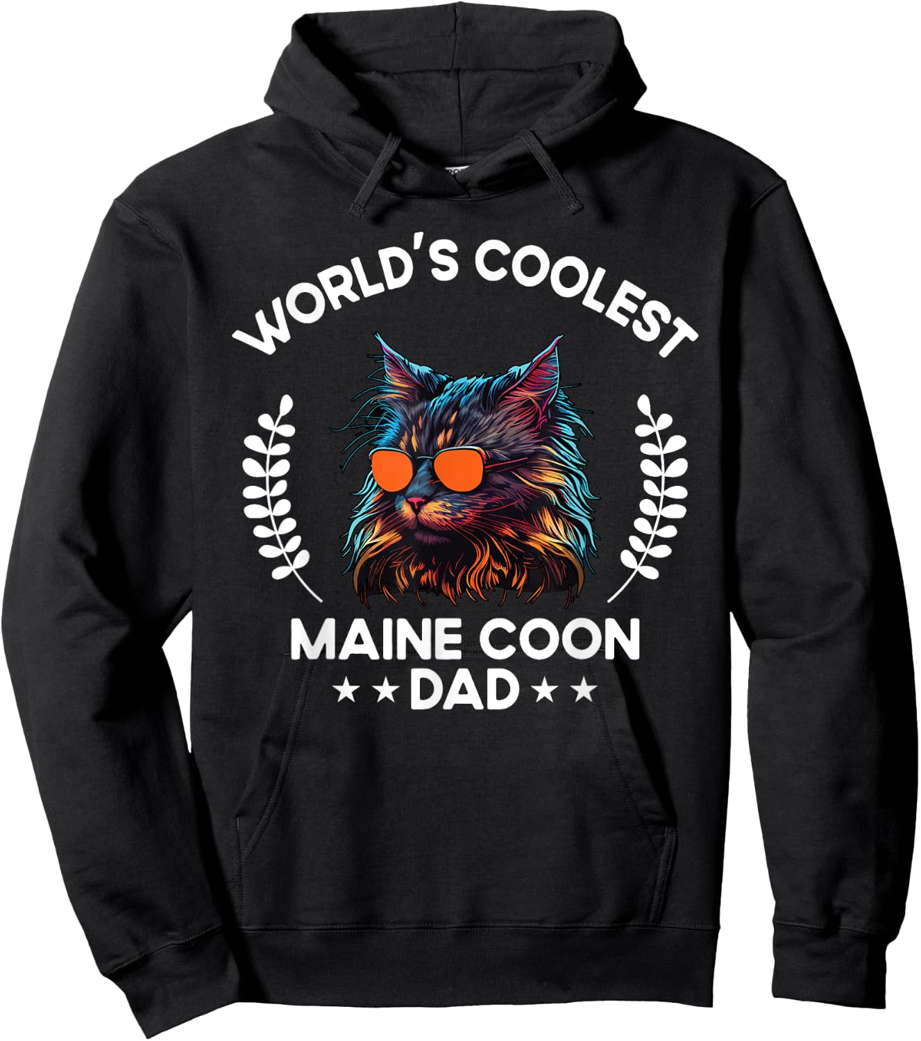 World's Coolest Dog Dad Papa - Men Maine Coon Cat Hoodie - Hoodie | Black