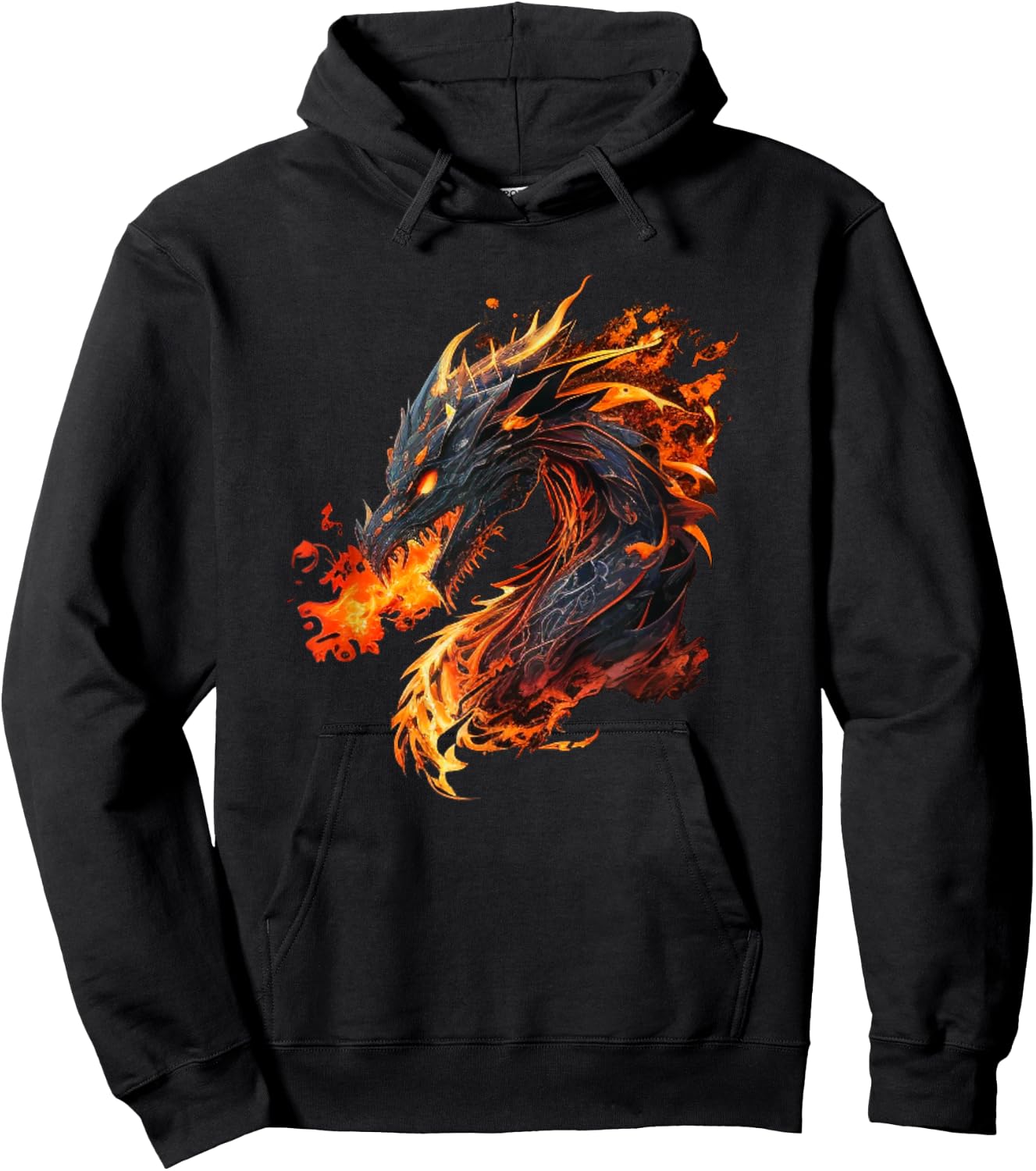 Cool Fire and Flames breathing Dragons Lovers Hoodie - Hoodie | Black
