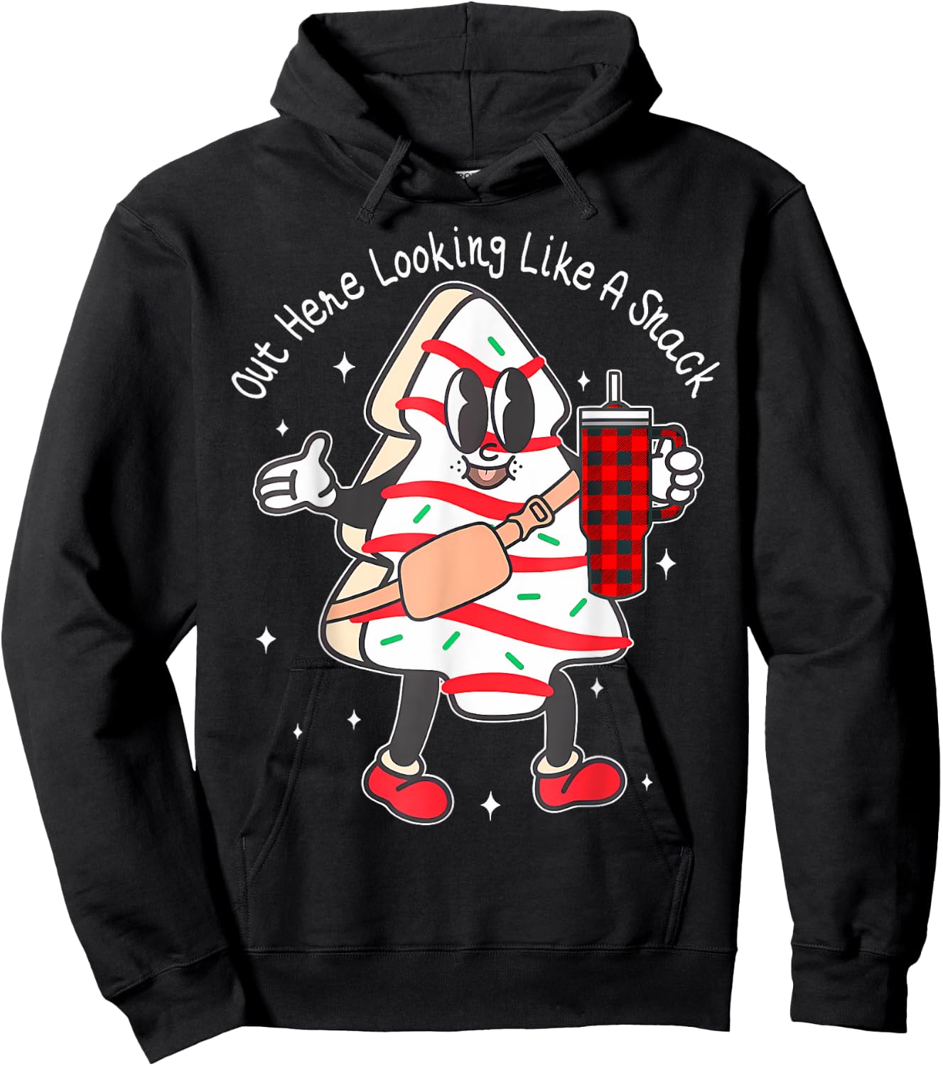 Out Here Looking Like A Snack Cute Xmas Tree Cake Christmas Hoodie - Hoodie | Black