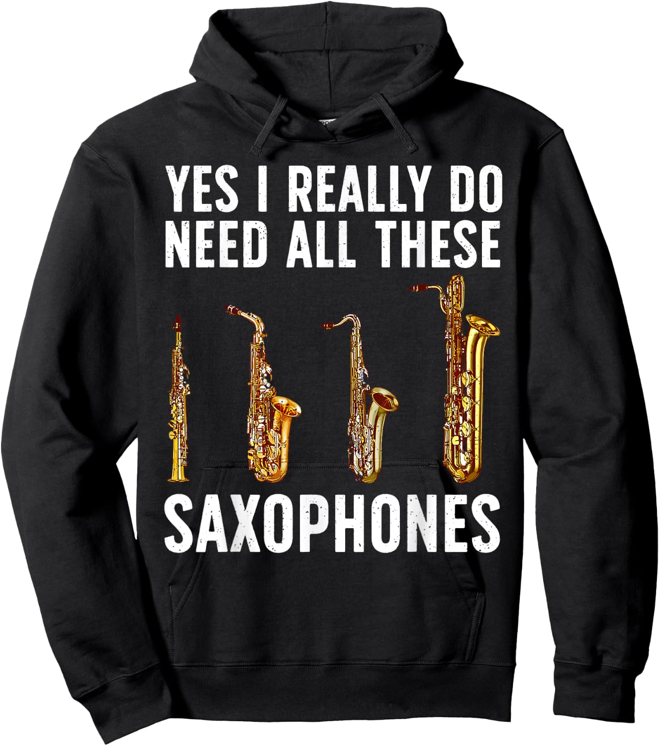 Funny Saxophone Art Women Sax Player Musician Hoodie - Hoodie | Black