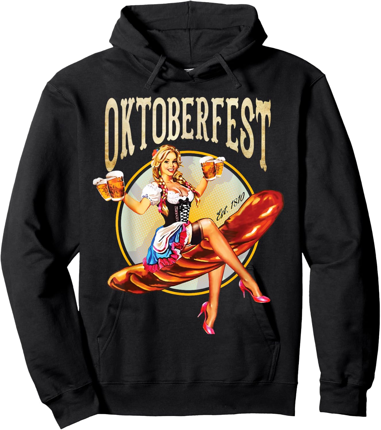 Oktoberfest Costume Vintage Bavarian German Beer Wurst Hoodie - Hoodie | Black