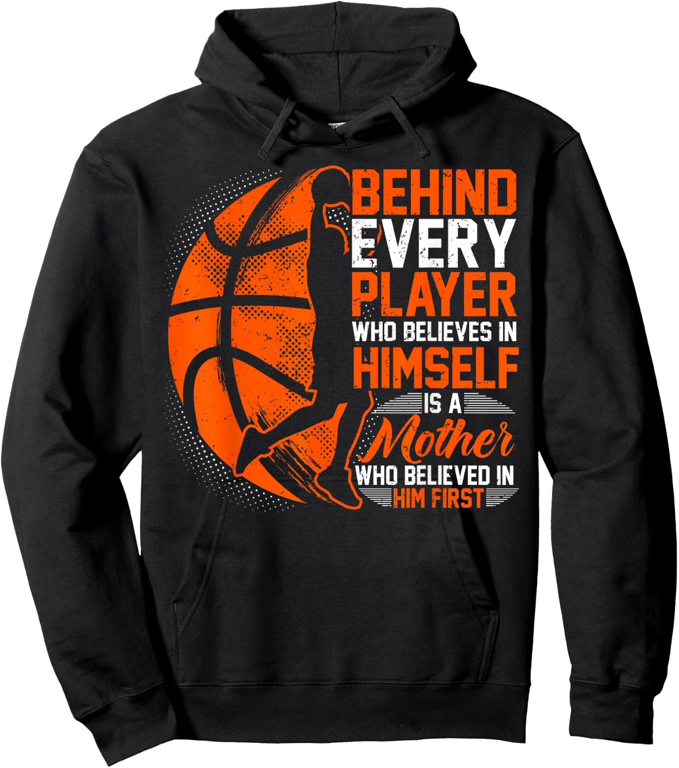 Basketball, Behind Every Player, Mom Of A Basketballer Hoodie - Hoodie | Black