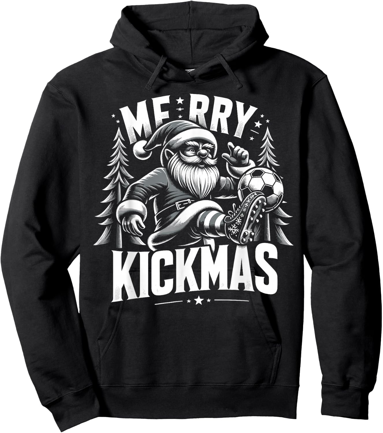 Soccer Gnome Merry Kickmas, Soccer Christmas Hoodie - Hoodie | Black