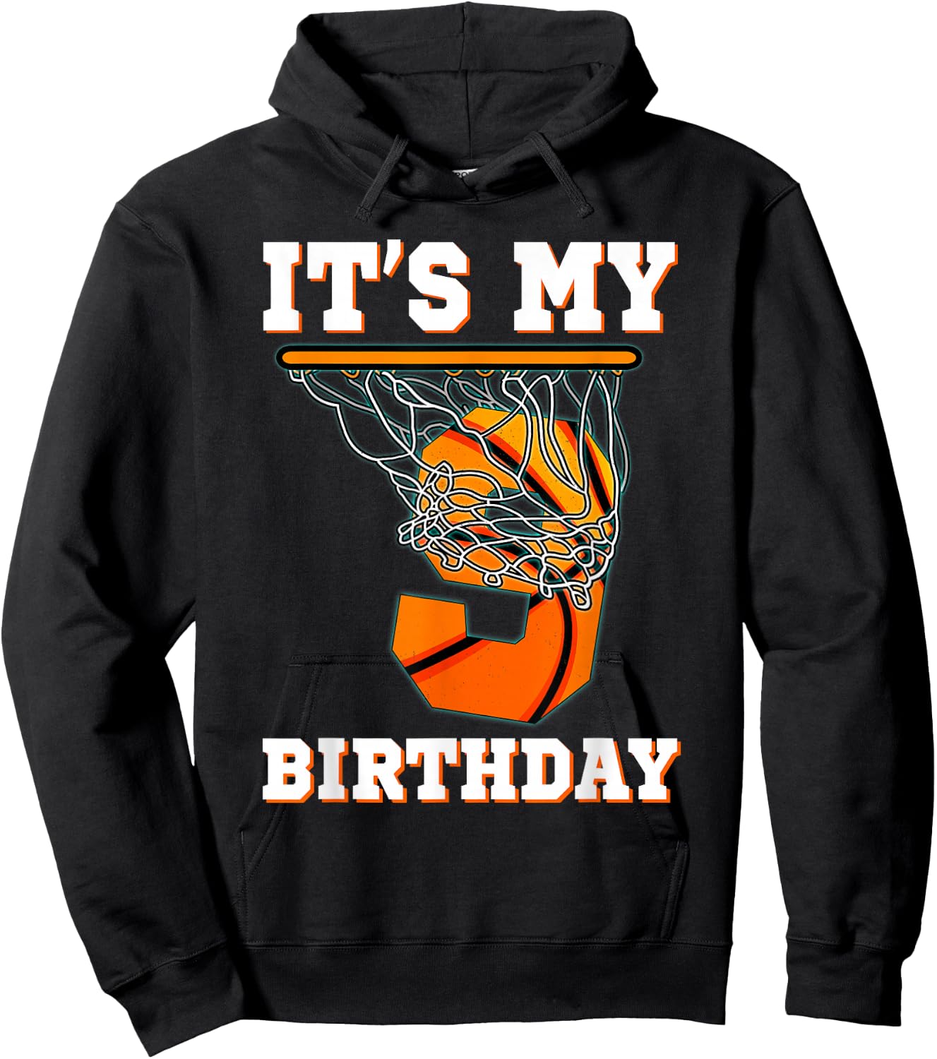 It's My 9th Birthday Basketball Boy Party 9 Years Old Hoodie - Hoodie | Black