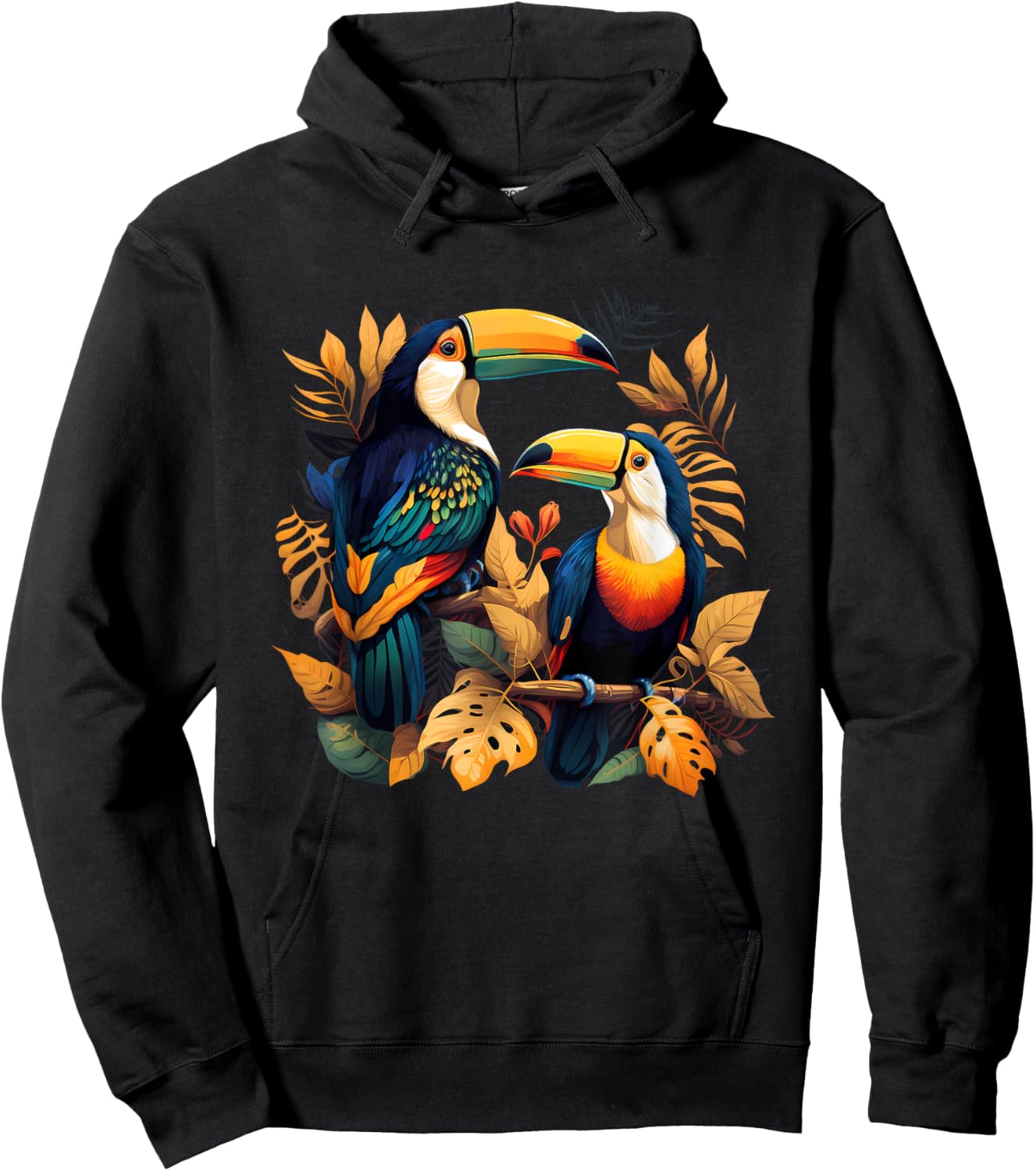 Toucan Birds Design Animal Jungle Lovers Men Women Kids Hoodie - Hoodie | Black