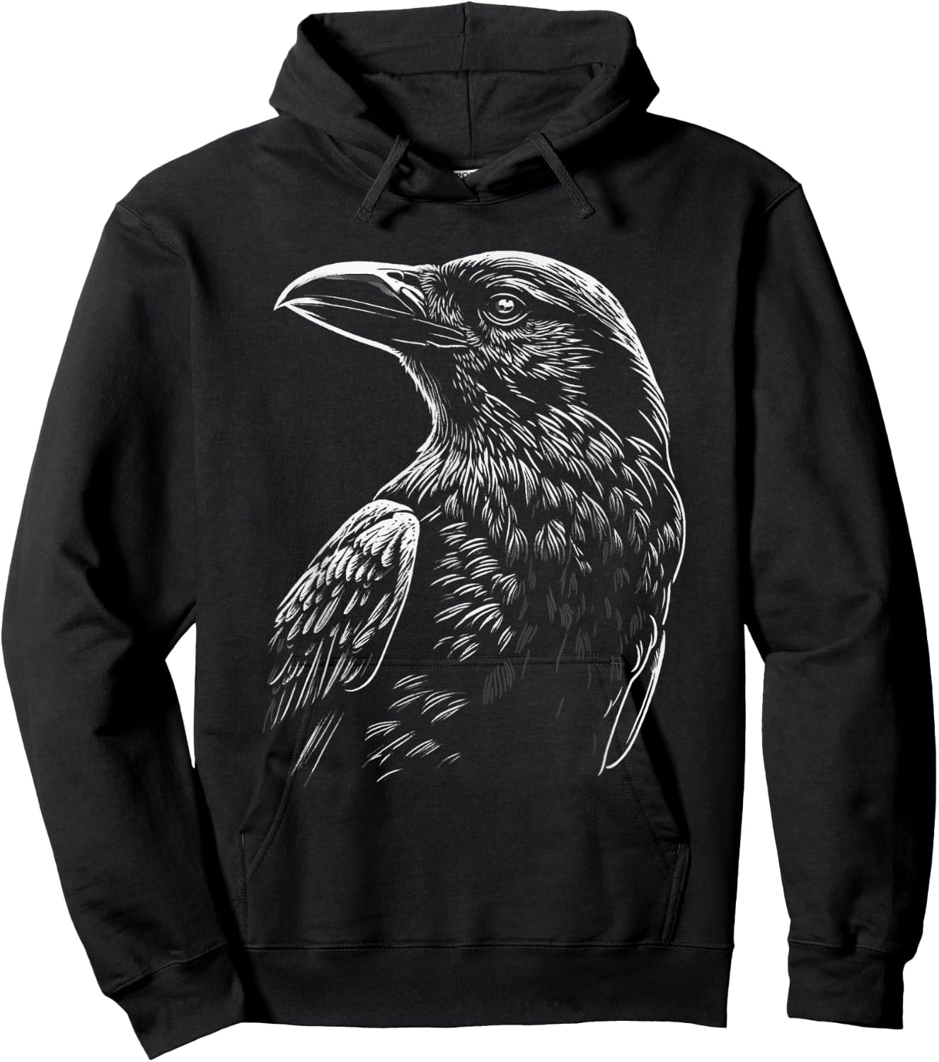 Mystical Raven Bird Occult Symbolism Nature Witch Motif Hoodie - Hoodie | Black