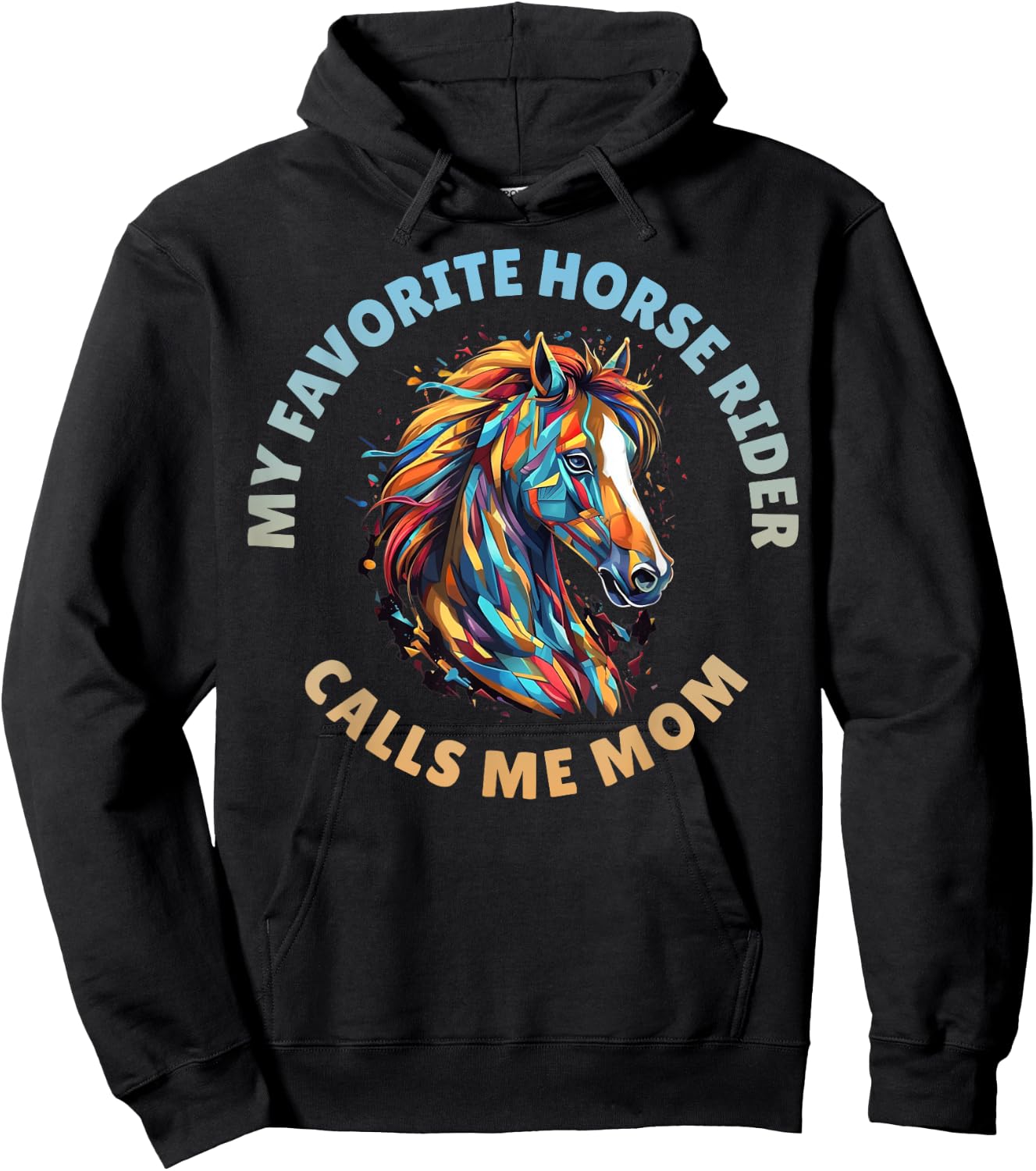 My Favorite Horse Rider Calls Me Mom Hoodie - Hoodie | Black