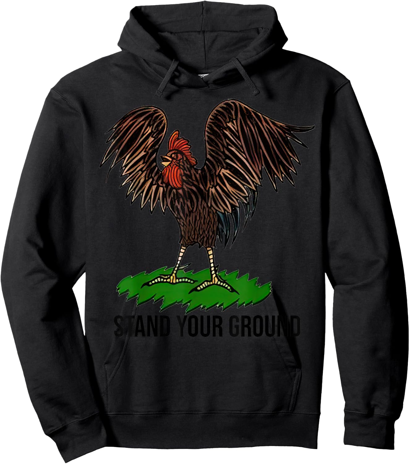 Stand Your Ground Chicken Funny Christmas Hoodie - Hoodie | Black
