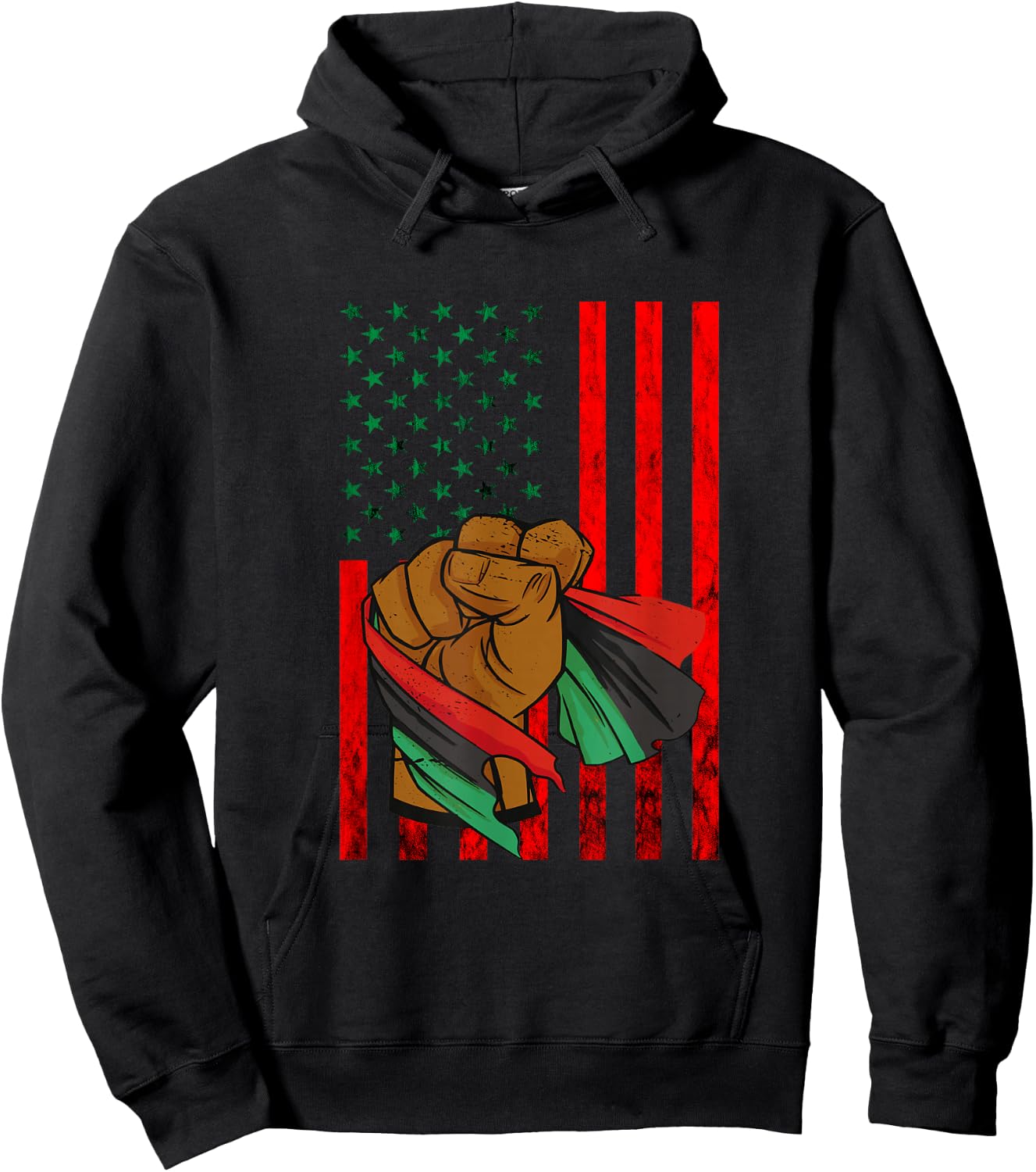 Afro-American Black Liberation Flag Pan African UNIA Flag Hoodie - Hoodie | Black